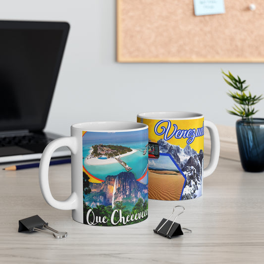 Vibrant Travel Mug, Souvenir Coffee Cup, Scenic Gift for Explorers, Unique Vacation Keepsake, Fun Memory Mug, Taza Venezuela, Que Chevere