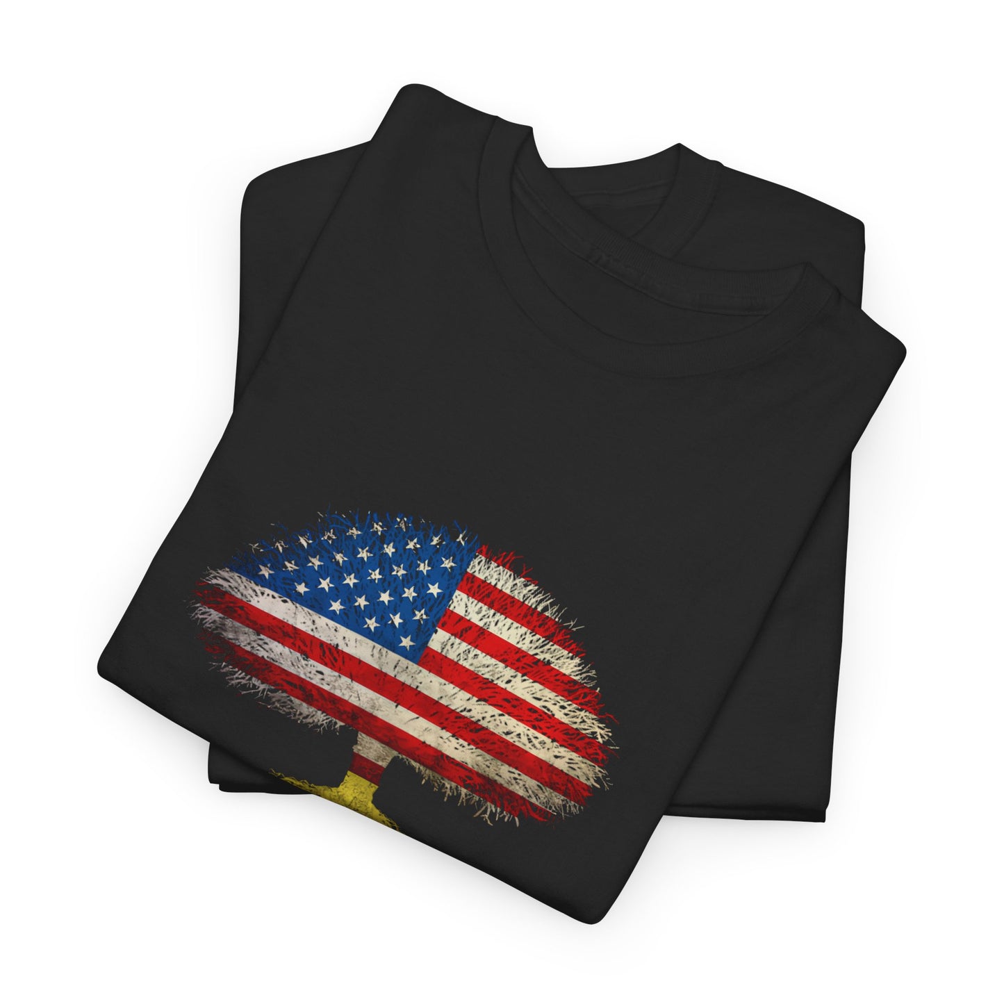 Patriotic Tree Tee - Unisex Heavy Cotton T-Shirt with American Flag Design, Outdoor Adventure Shirt, Gift for Nature Lovers, Colombian