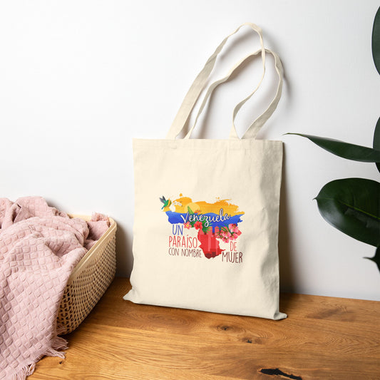 Vibrant Inspirational Cotton Canvas Tote Bag, Eco-Friendly Shopping Bag, Motivational Gift, Travel Bag, Beach Tote, Bolso Venezuela