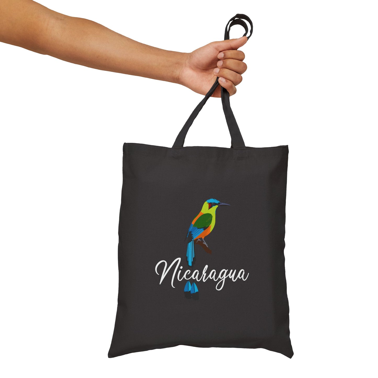 Nicaragua Bird Cotton Canvas Tote Bag, Eco-Friendly Shopping Bag, Reusable Grocery Tote, Beach Bag, Travel Pouch, Bolso Nicaragua