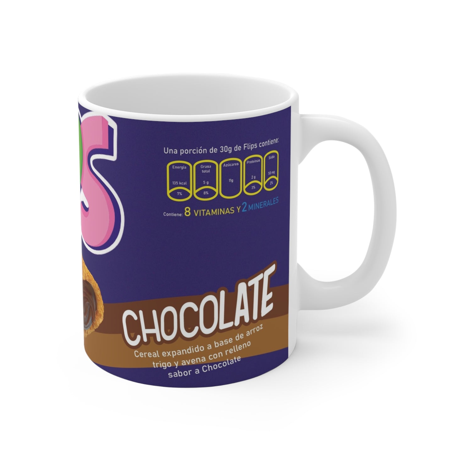 Colorful Flaps Cereal Mug, Fun Breakfast Gift, Coffee Cup, Snack Lover's Mug, Unique Kitchen Decor, Retro Breakfast Vibe, Taza Venezuela