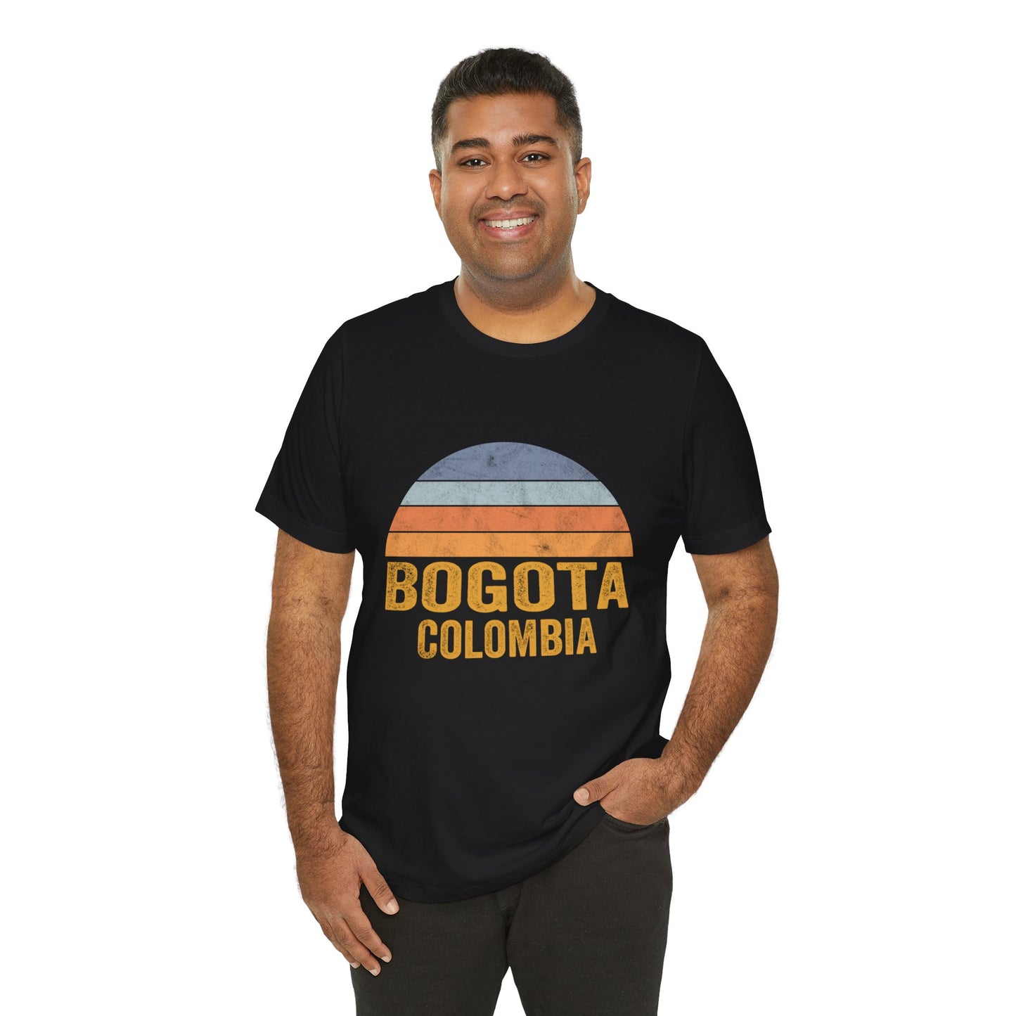 Colombia Bogotá Vintage Sunset Tee - Unisex Jersey Short Sleeve Shirt, Travel Shirt, Adventure Wear, Gift for Travelers, Vacation Tee