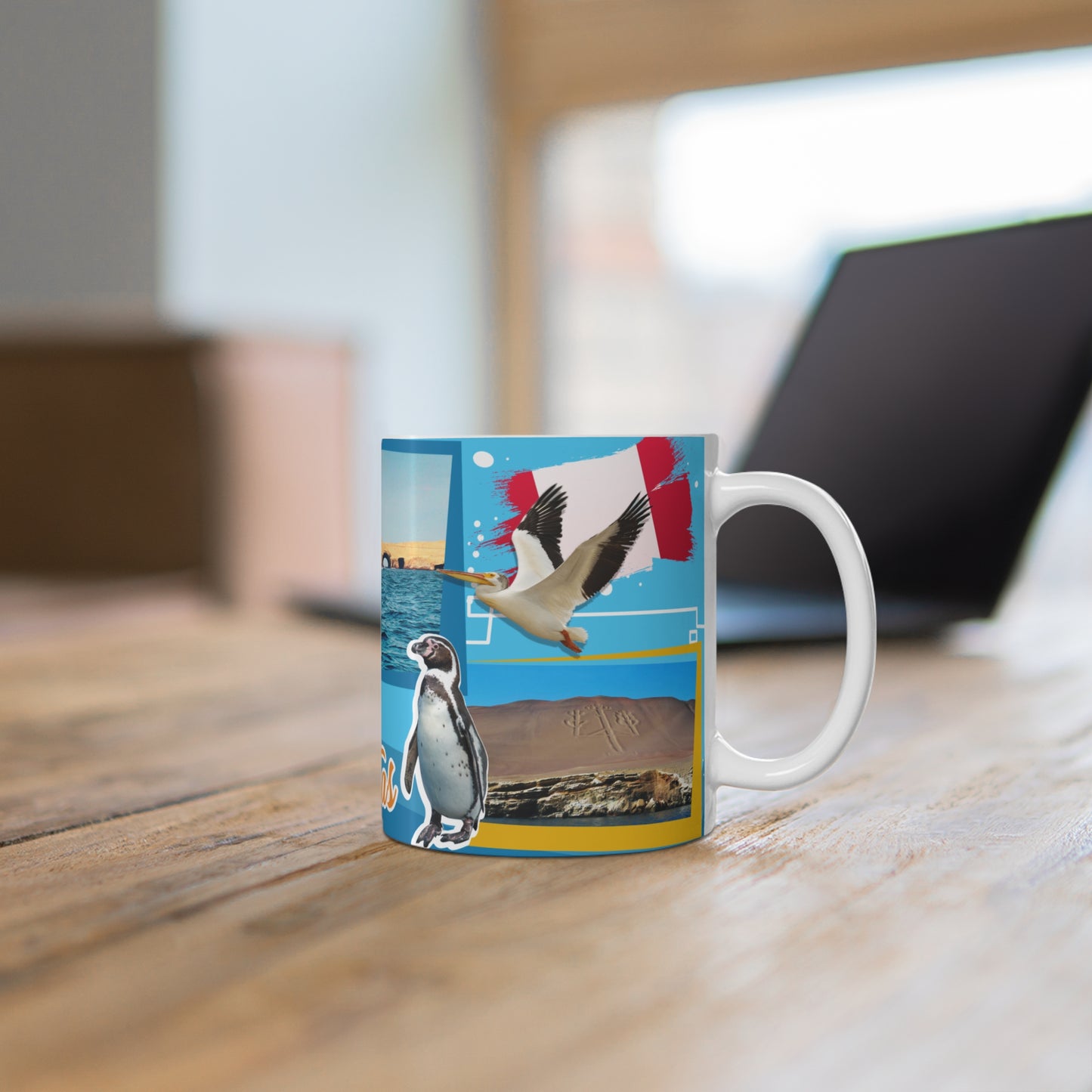 Islas Ballestas Travel Mug, Adventure Coffee Cup, Peru Souvenir Gift, Nature Lover's Drinkware, Beach Vacation Memory, Taza Perú