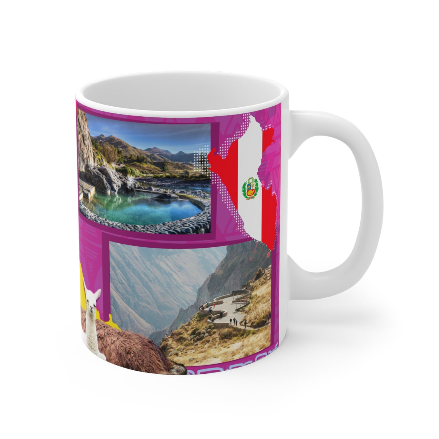 Arequipa Peru Travel Mug, 11oz Coffee Cup, Souvenir Gift, Adventure Lovers, Unique Design, Fiesta Celebration Drinkware, Taza Perú