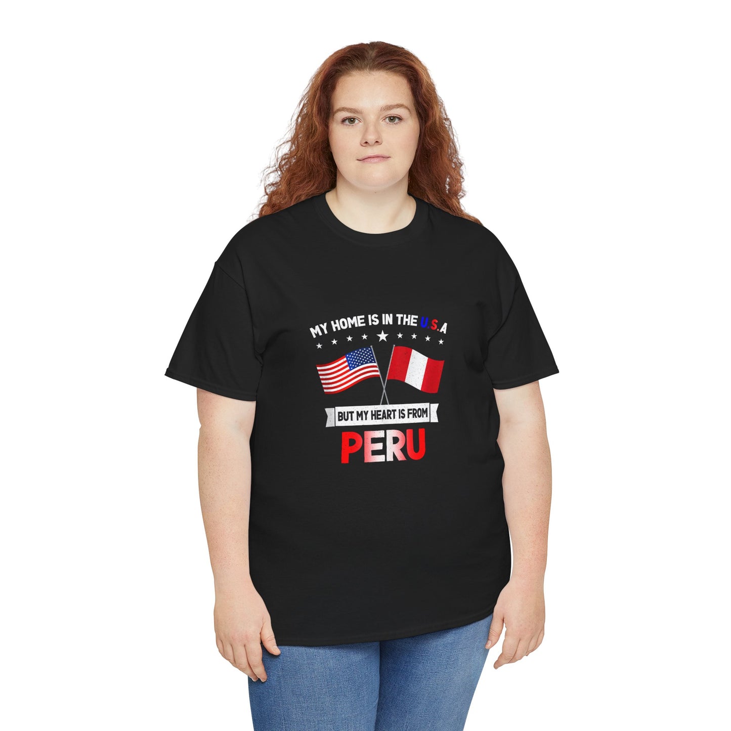 My Heart is from Peru Tee | Unisex Heavy Cotton Tee, Casual Wear, Gift for Travelers, International Pride Shirt, Unique Souvenir