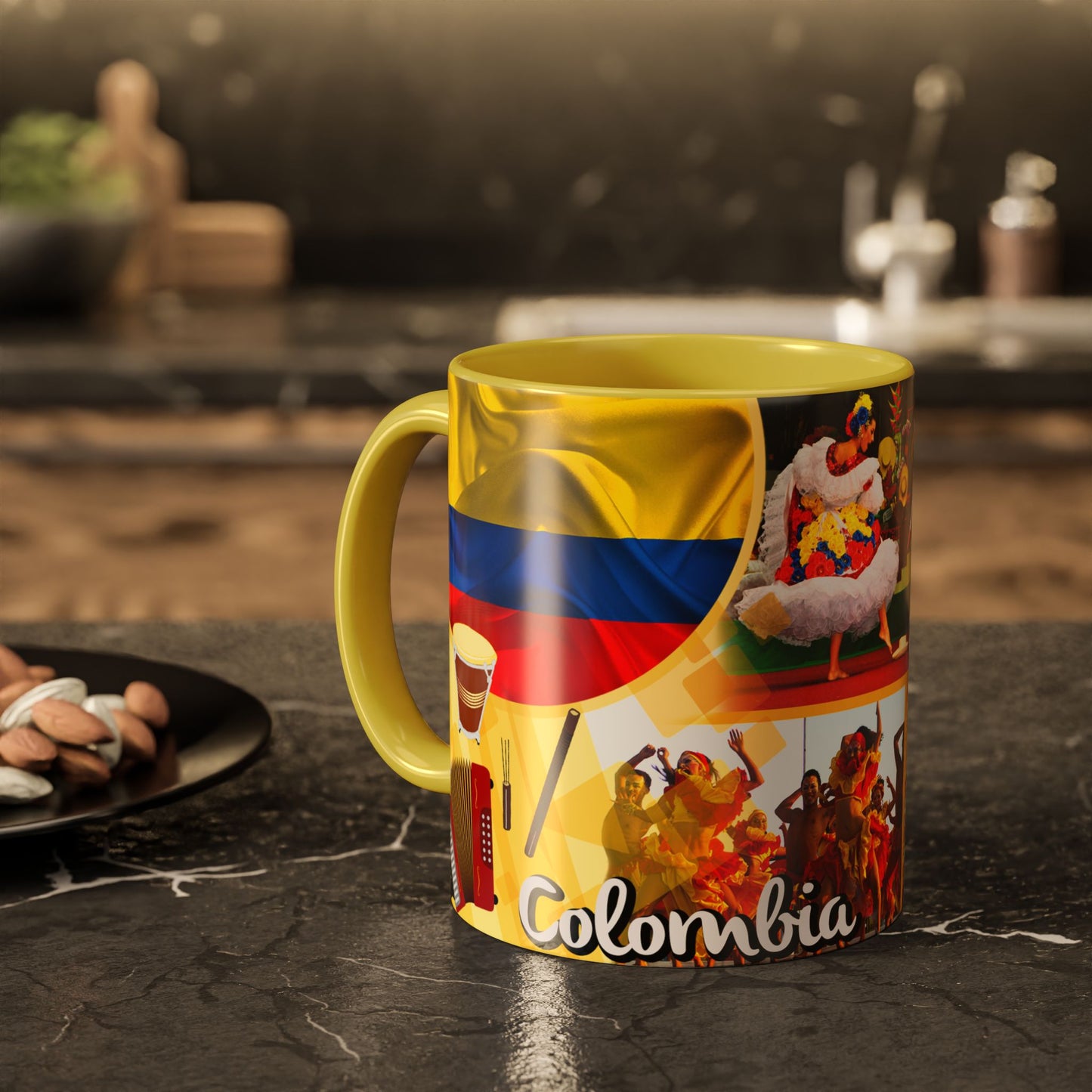 Colorful Colombian Art Mugs, Coffee Cup, Unique Gift, Vibrant Design, Home Decor, Cultural Celebrations
