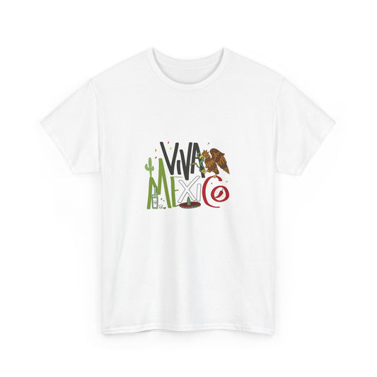 Viva Mexico Tee | Unisex Heavy Cotton T-Shirt, Travel Souvenir, Festival Wear, Cultural Celebration, Gifts for Her/Him