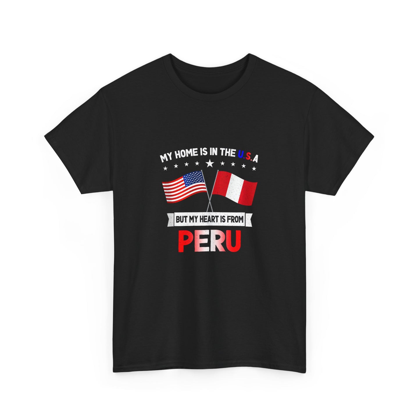 My Heart is from Peru Tee | Unisex Heavy Cotton Tee, Casual Wear, Gift for Travelers, International Pride Shirt, Unique Souvenir