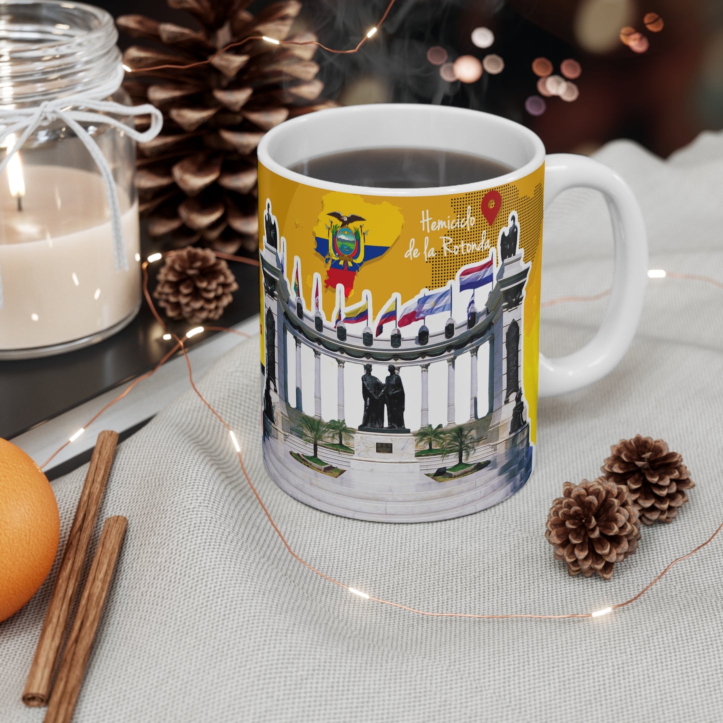 Ecuadorian Cityscape Mug, Travel Gift, Coffee Lover's Cup, Souvenir Drinkware, Geographical Artwork, Taza Ecuador