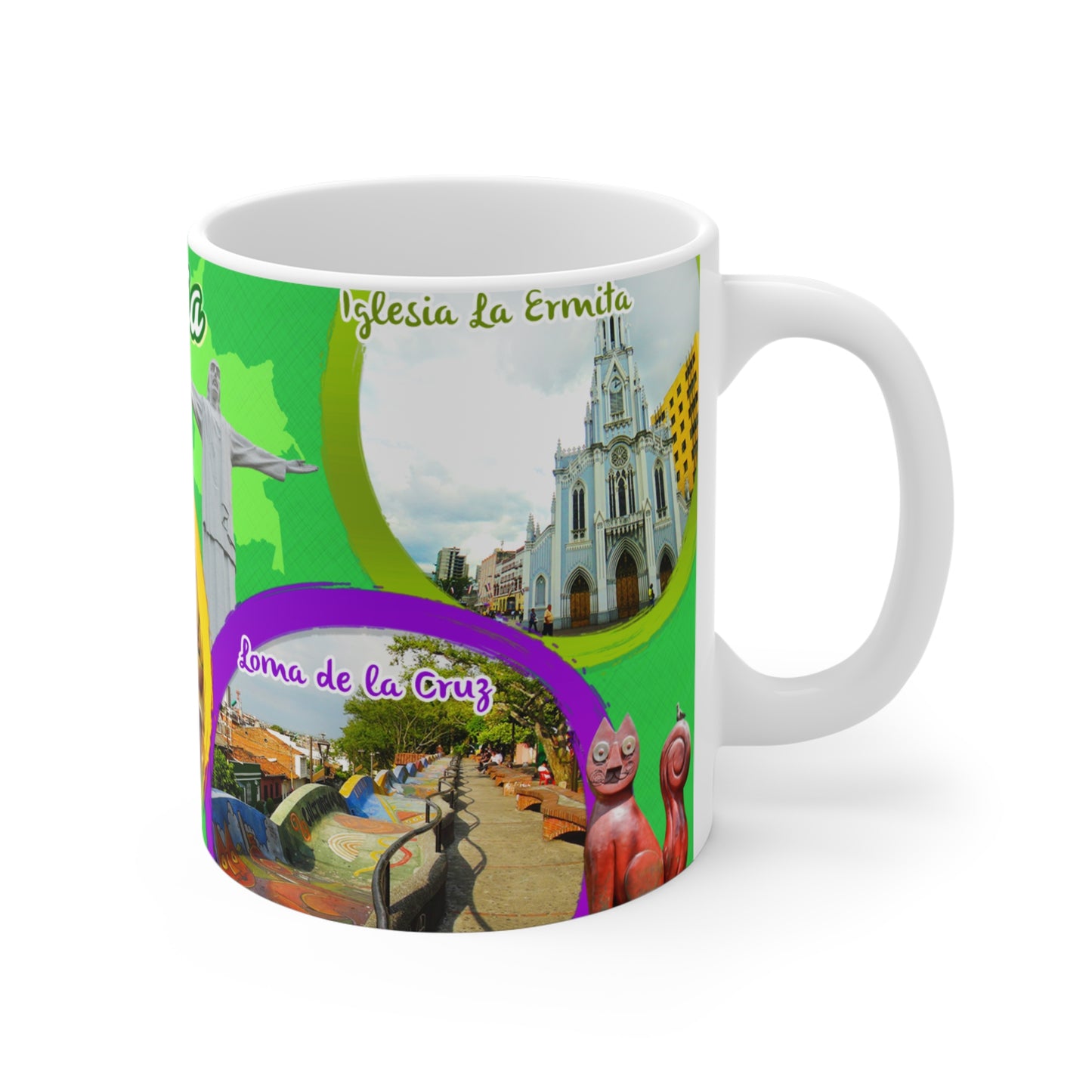 Colombian Culture Mug, 11oz Travel Mug, Souvenir Coffee Cup, Cali Festive Mug, Colorful Colombia Gift, Vibrant Décor, Cali Colombia