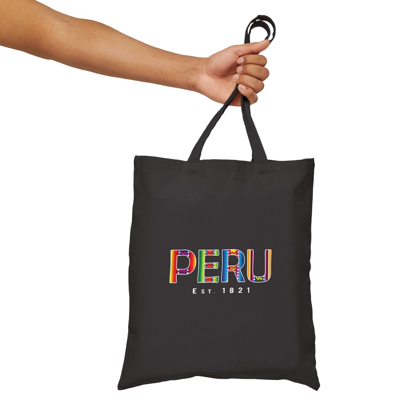Colorful Peru Cotton Canvas Tote Bag, Eco-Friendly Grocery Bag, Travel Accessories, Beach Tote, Gift for Travelers, Everyday Use, Bolso Peruano