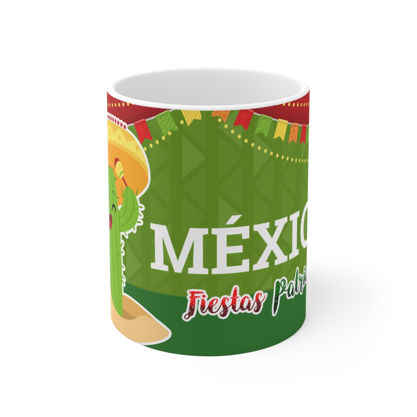 Fiesta Cactus Mug | Celebrate Mexico, Funny Drinkware, Gift for Her, Fiestas Patrias, Colorful Ceramic Cup, Taza México