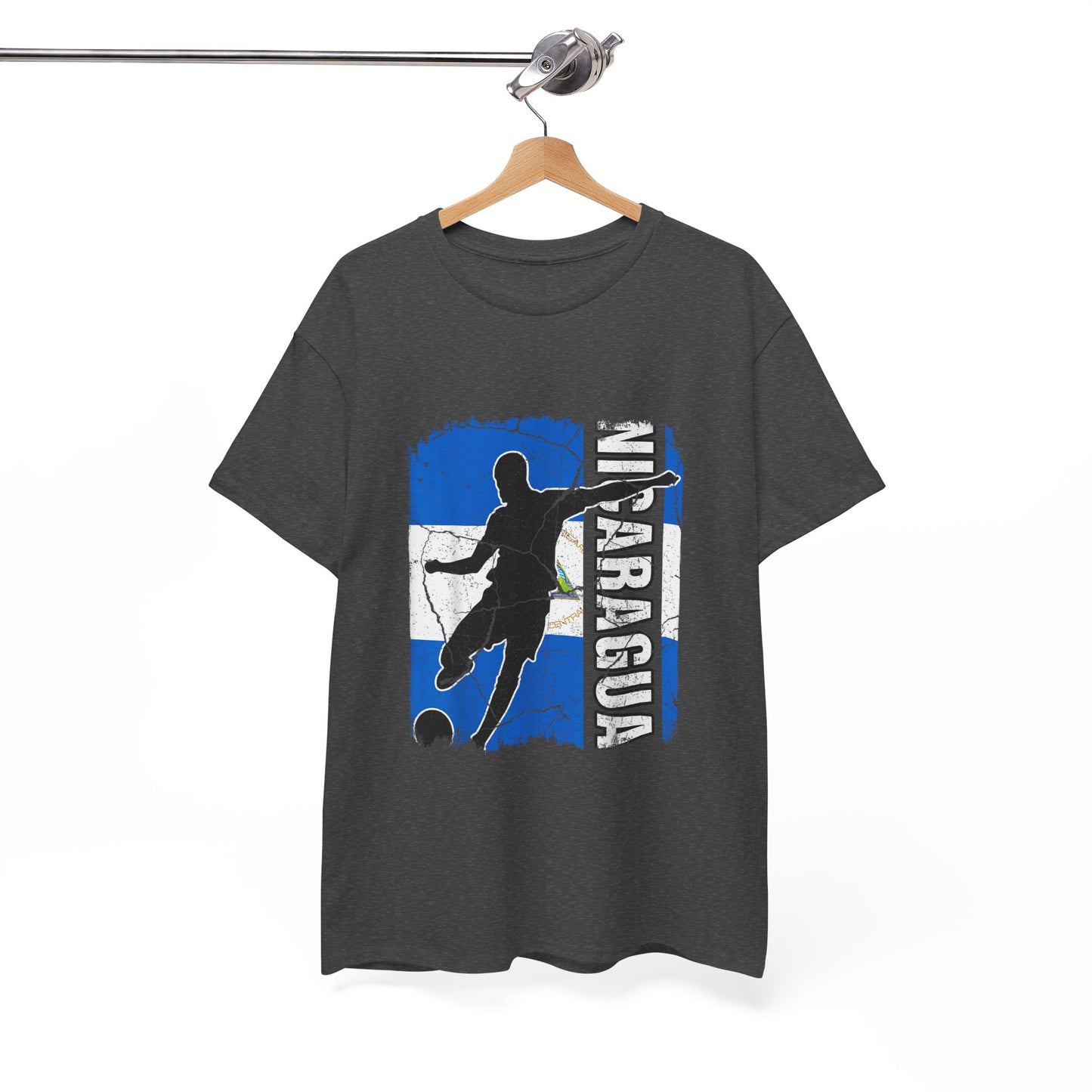 Nicaragua Soccer Unisex Heavy Cotton Tee, Casual T-Shirt, Sportswear, Gift for Soccer Fans, Travel Souvenir