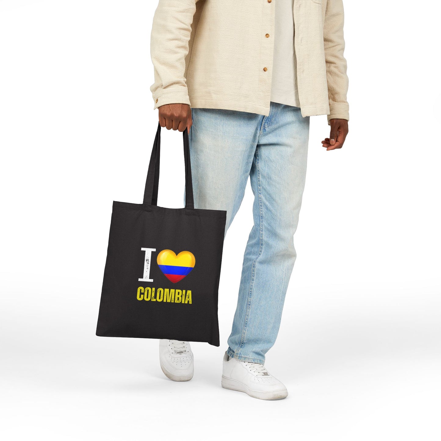Colombian Love Tote Bag | Eco-Friendly Cotton Canvas, Shopping Bag, Beach Tote, Travel Essential, Gift for Colombians