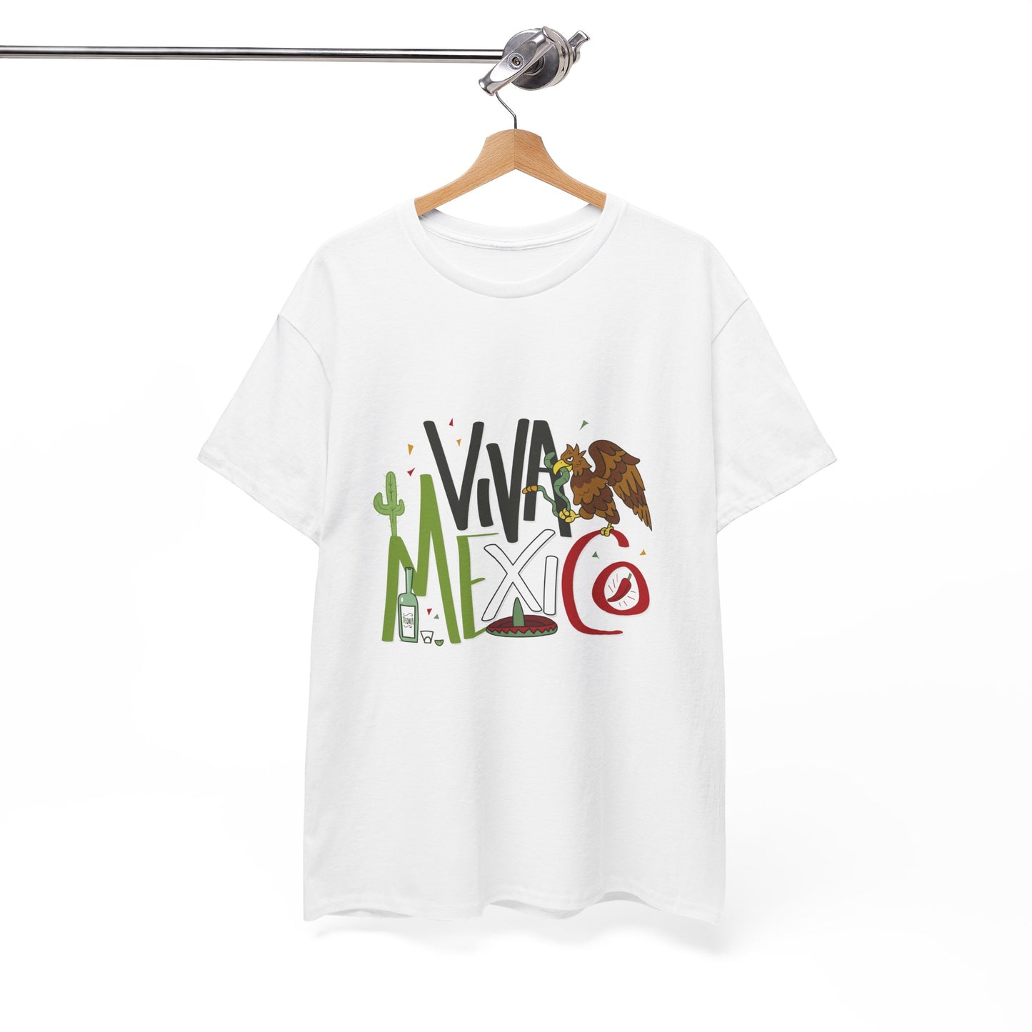 Viva Mexico Unisex Heavy Cotton Tee, Casual Summer Shirt, Travel Tee, Mexico Pride T-Shirt, Gift for Language Lovers