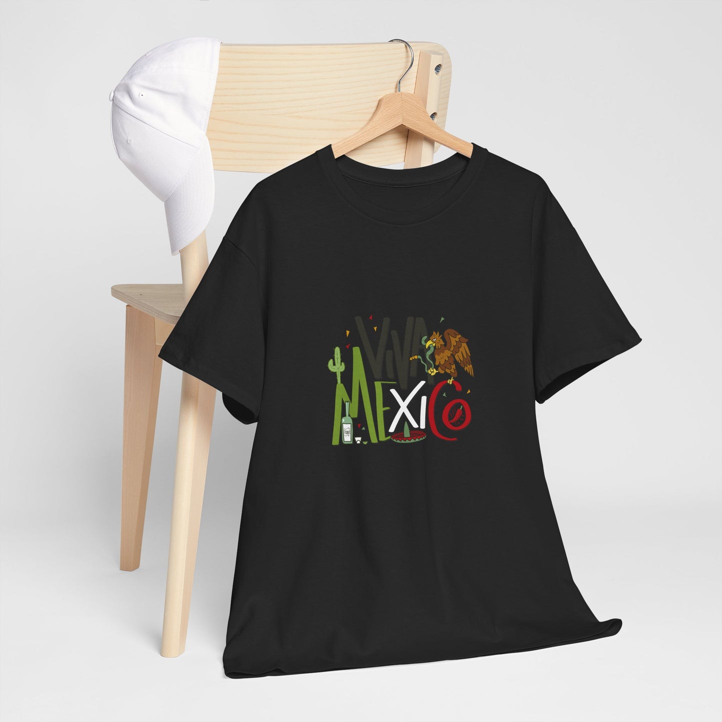 Viva Mexico Tee | Unisex Heavy Cotton T-Shirt, Travel Souvenir, Festival Wear, Cultural Celebration, Gifts for Her/Him