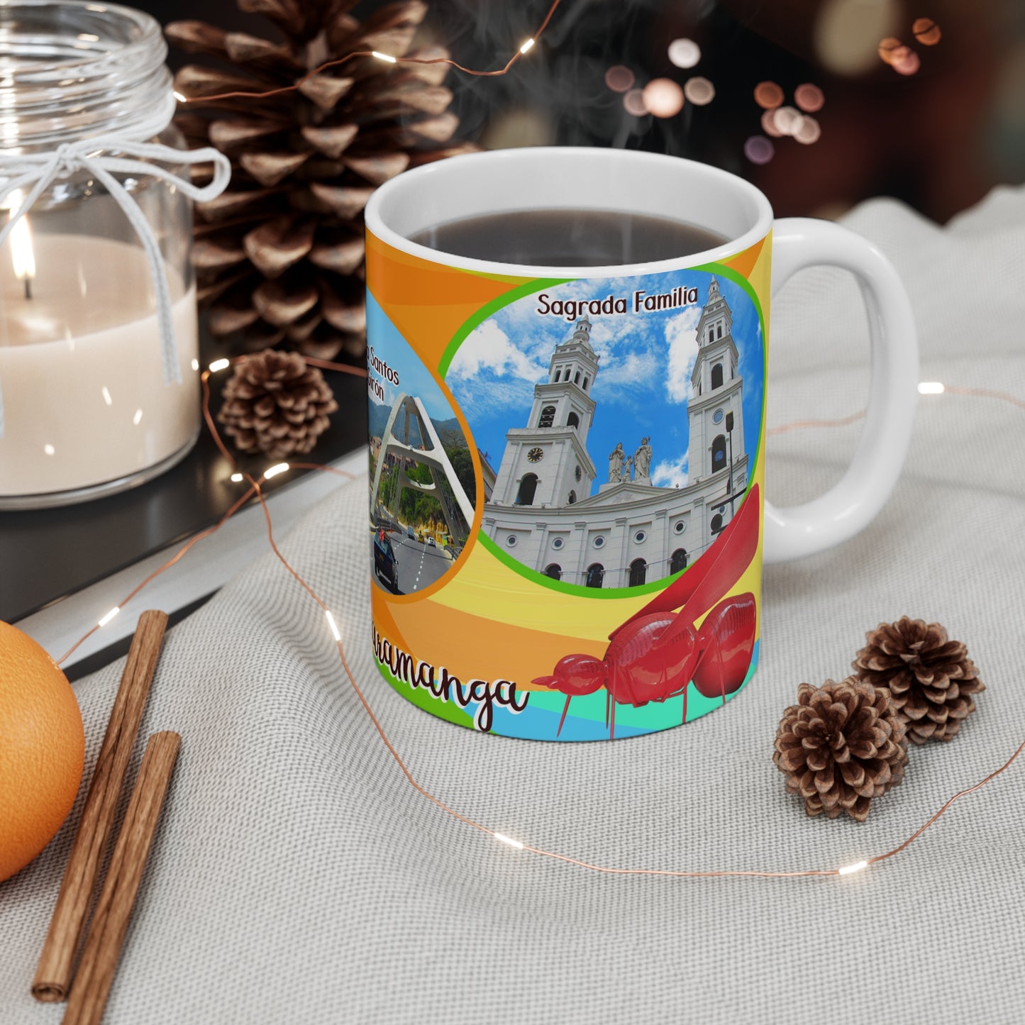 Bucaramanga Travel Mug, Colombian Souvenir Cup, Coffee Lover Gift, Colorful Scenic Mug, Personalized Travel Keepsake