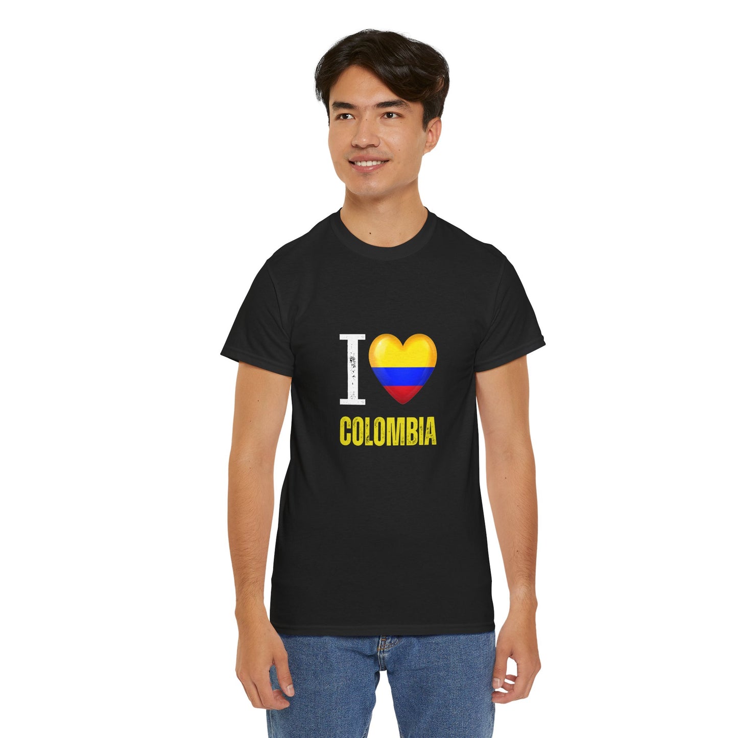 I Love Colombia Unisex Heavy Cotton Tee, Comfortable T-Shirt for Colombians, Perfect Gift for Colombian Pride, Travel Souvenir, Casual Wear