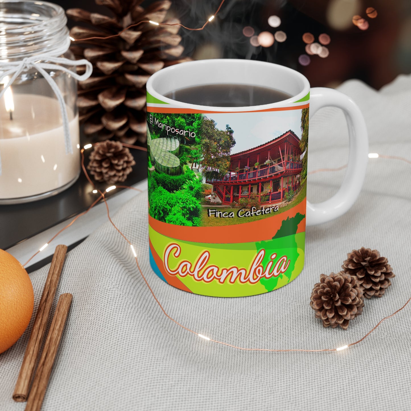 Andina Region Travel Mug, Coffee Lover Gift, Adventure Mug, Retro Souvenir Drinkware, Nature Lover's Cup, Colombia Mug