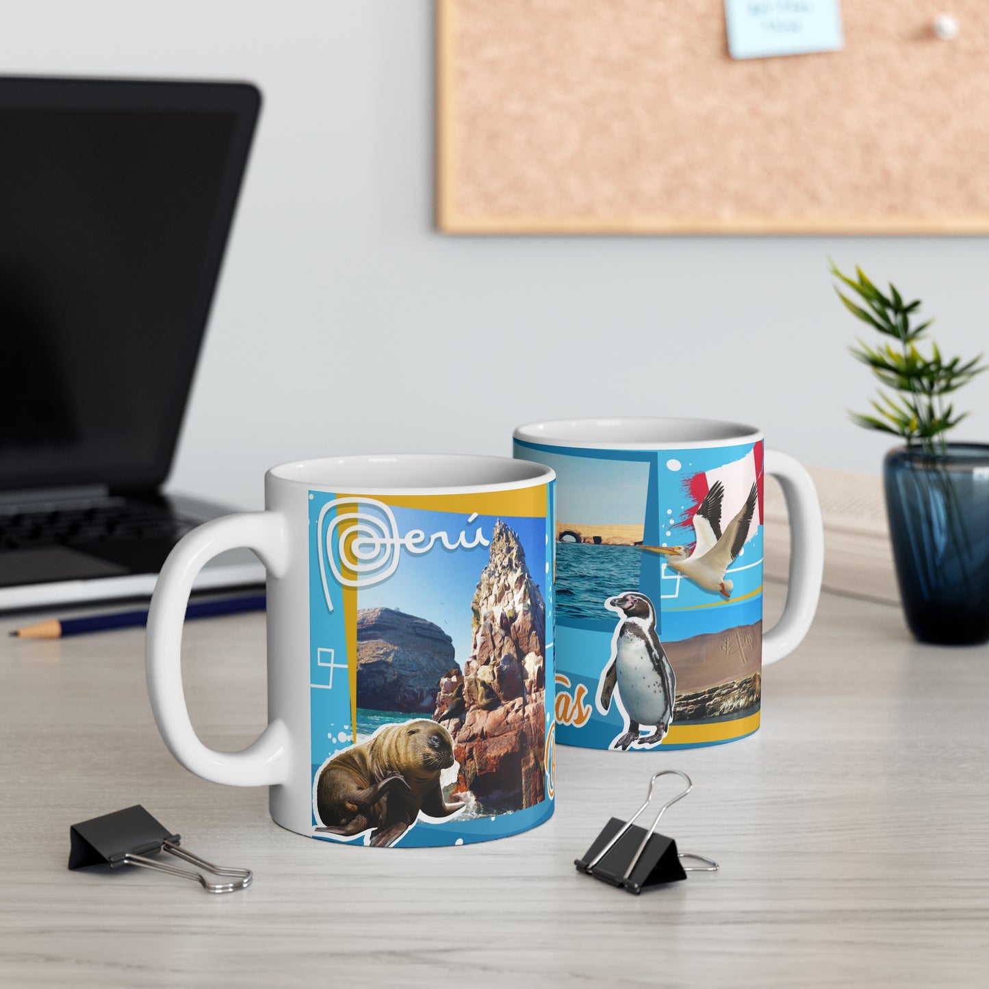 Islas Ballestas Travel Mug, Adventure Coffee Cup, Peru Souvenir Gift, Nature Lover's Drinkware, Beach Vacation Memory, Taza Perú