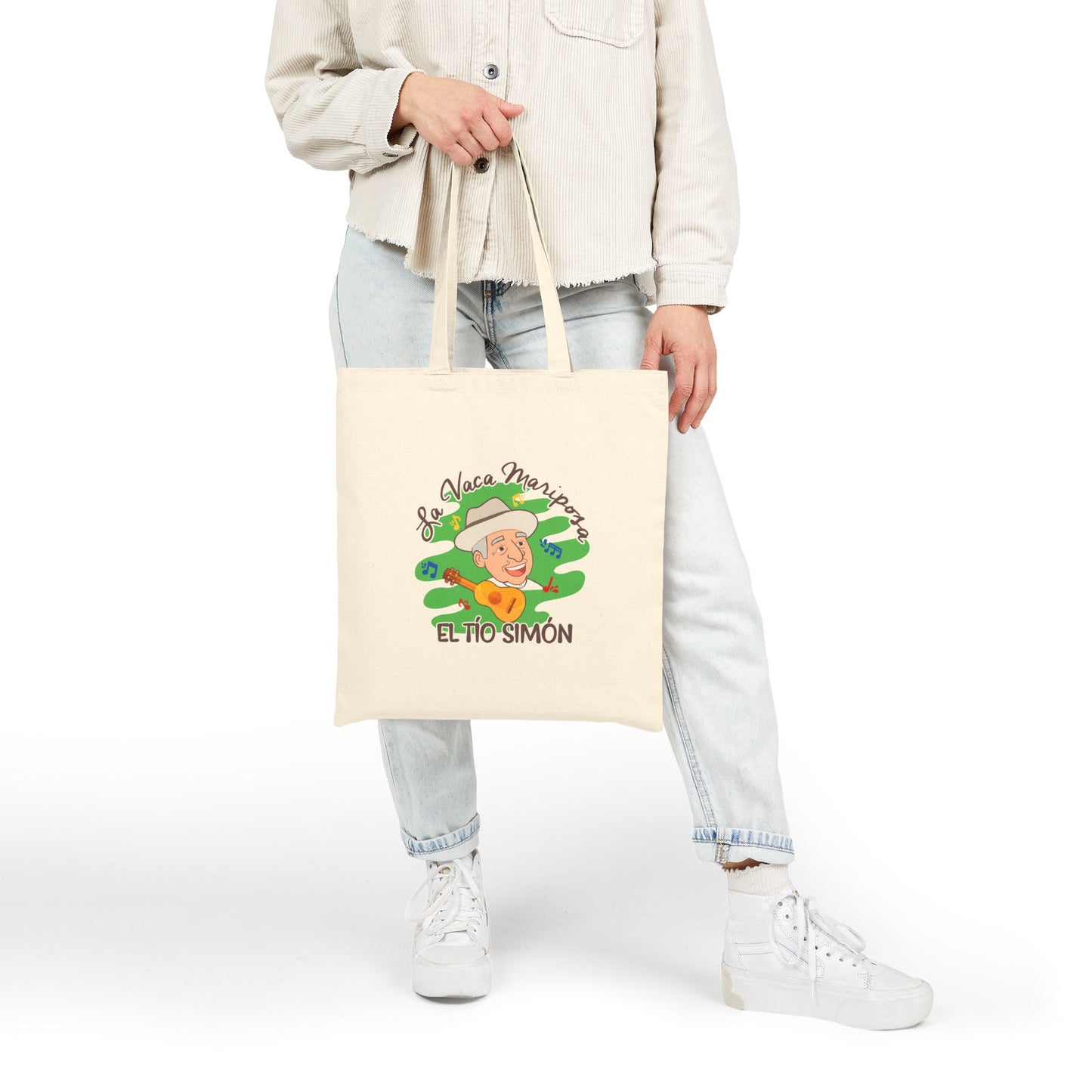 El Tío Simón Cotton Tote Bag - Eco-Friendly, Reusable Shopping Bag, Grocery Tote, Gift for Teachers, Perfect for Festivals