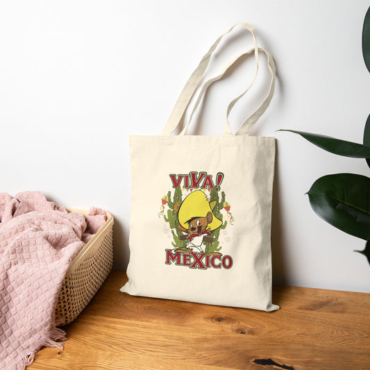 Viva Mexico Cotton Canvas Tote Bag | Eco-Friendly Travel, Shopping, Beach Bag, Gift for Fiesta Lovers