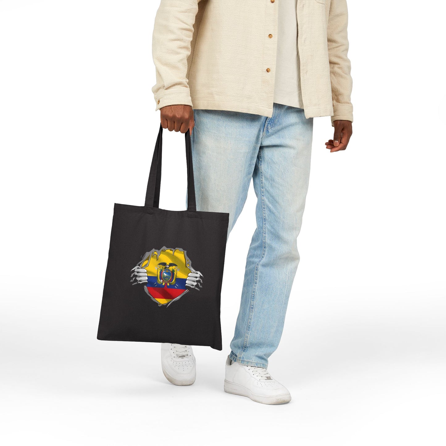 Ecuador Pride Cotton Canvas Tote Bag | Eco-Friendly Shopping Bag, Reusable Tote, Gifts for Travelers, Festival Bag, Pride Merchandise