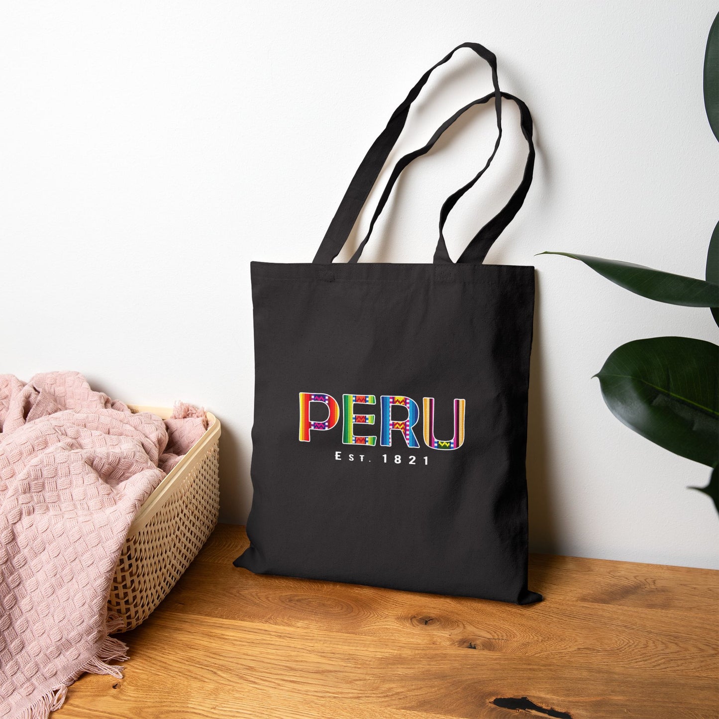 Colorful Peru Cotton Canvas Tote Bag, Eco-Friendly Grocery Bag, Travel Accessories, Beach Tote, Gift for Travelers, Everyday Use, Bolso Peruano