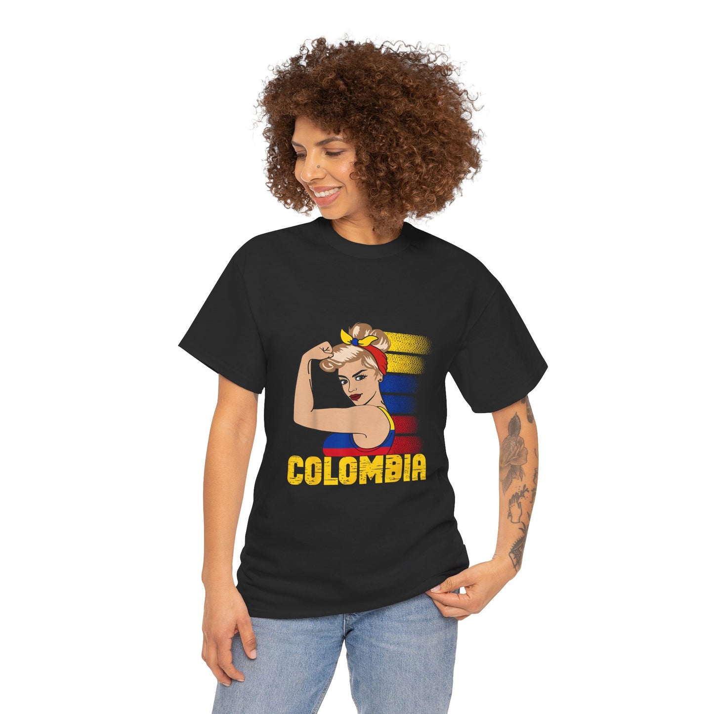 Colombian Girl Design Tee, Camiseta Colombian Girl, T-shirt Colombian, Moda Colombiana