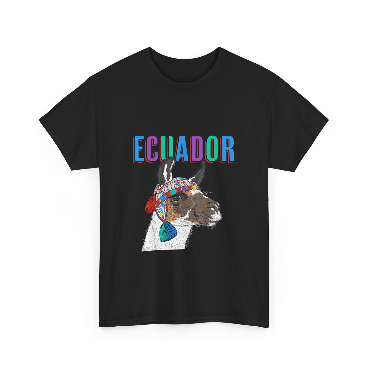 Ecuador Llama Tee, Unisex Heavy Cotton Tee, Ecuadorian Culture Shirt, Travel Gift, Ethnic Wear, Animal Lover T-Shirt
