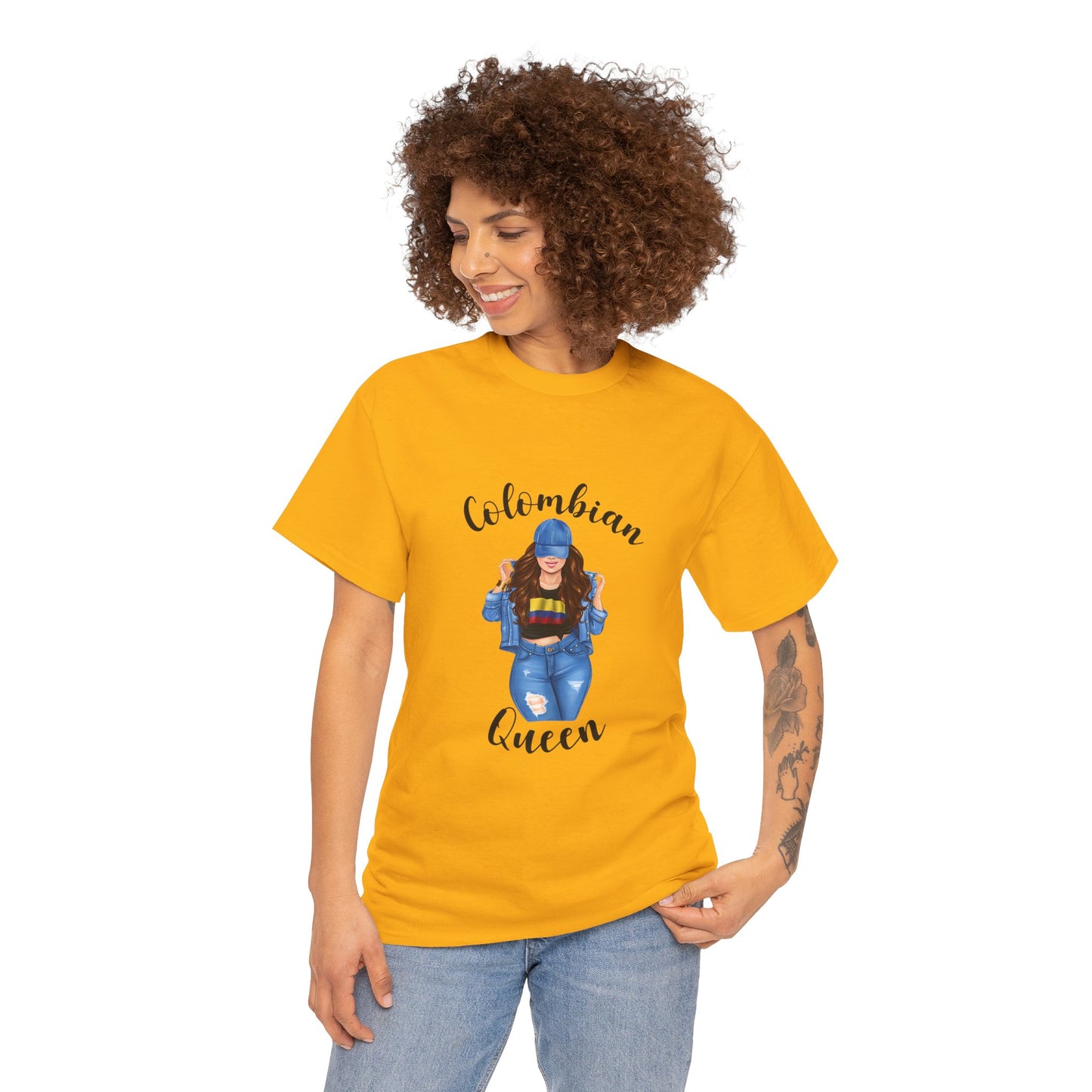 Colombian Girl Design Tee, Camiseta Colombian Girl, T-shirt Colombian, Moda Colombiana