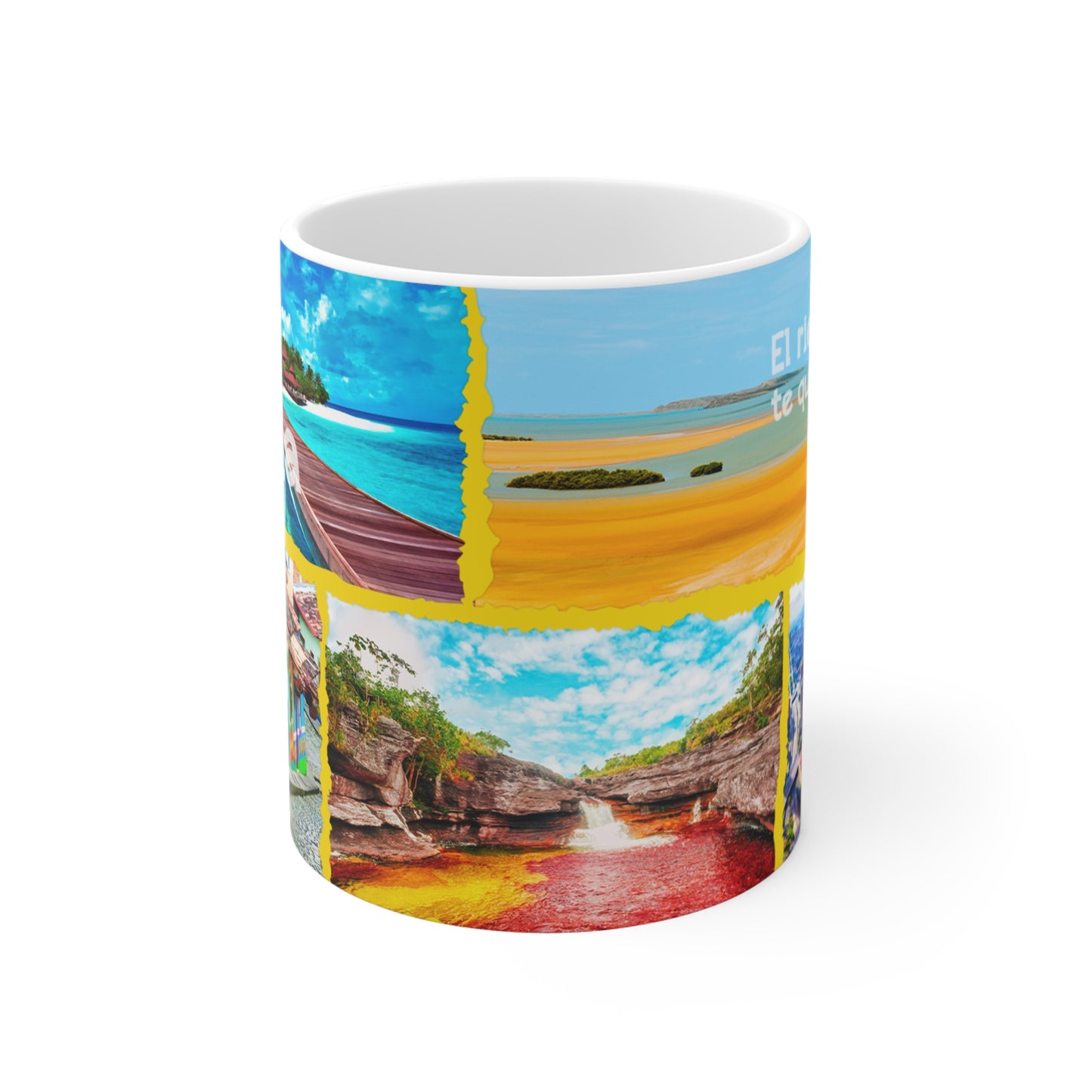Vibrant Travel Mug - Explore Colombia, Adventure Coffee Cup, Colorful Souvenir Mug, Travel Lover Gift, Beach Vibe Drinkware