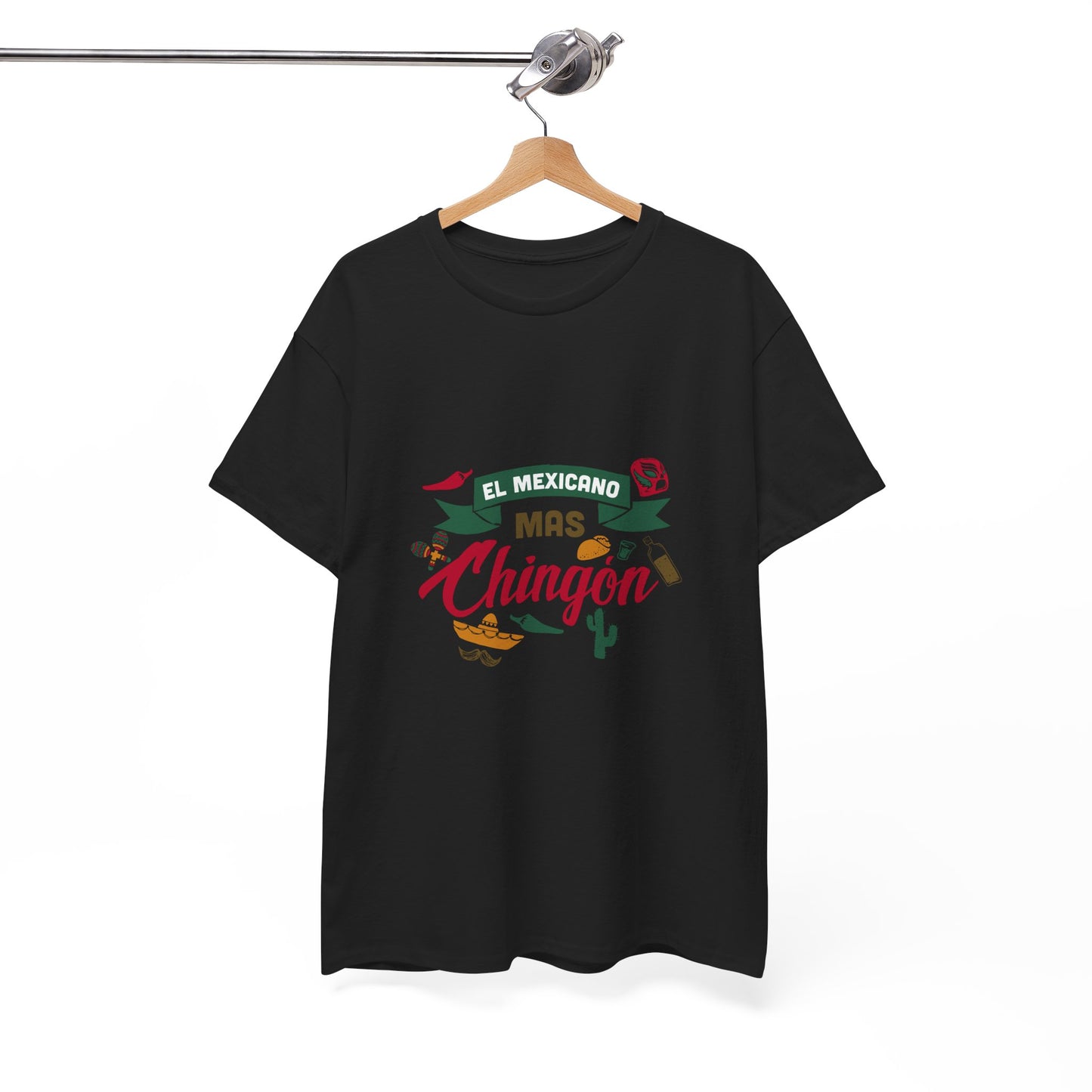 Mexican Pride Tee, Unisex Heavy Cotton Tee, El Mexicano Mas Chingon Shirt, Cultural Celebration Gift, Fun T-Shirt for Parties, Travel Wear