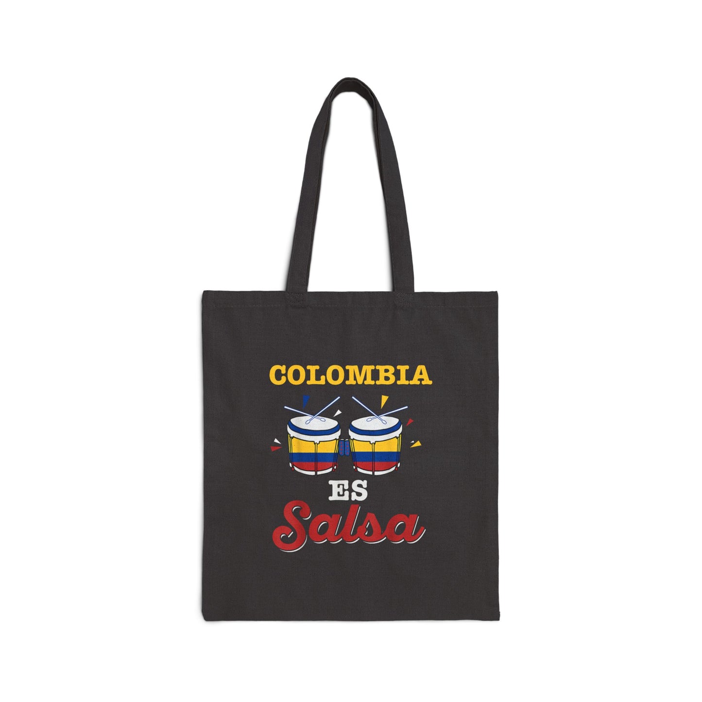 Colombia Salsa Cotton Canvas Tote Bag | Festival Bag, Shopping Tote, Eco-Friendly Bag, Gift for Salsa Lovers, Reusable Tote