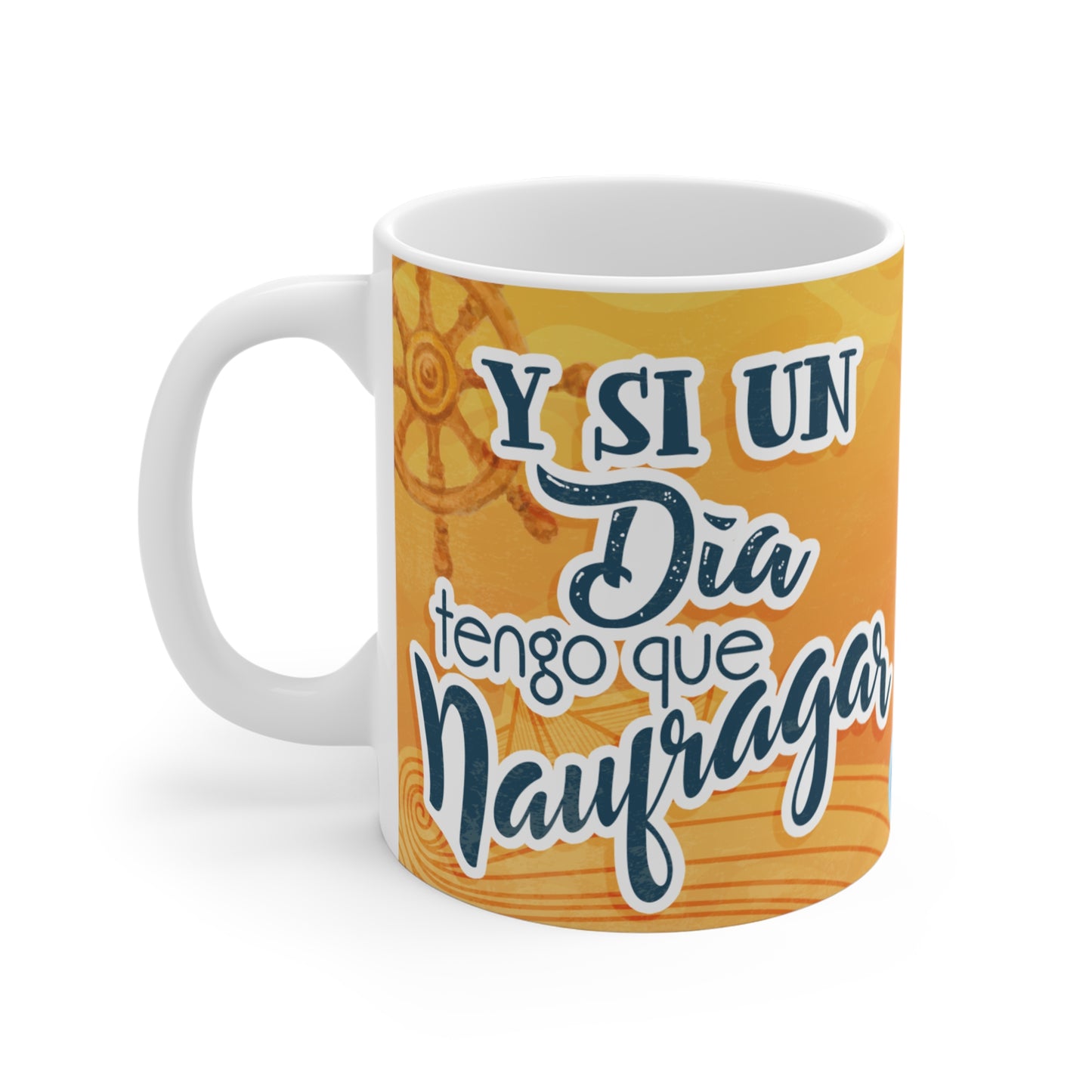 Vibrant Nautical-Themed Mug, Taza Venezuela, Frases Venezolanas
