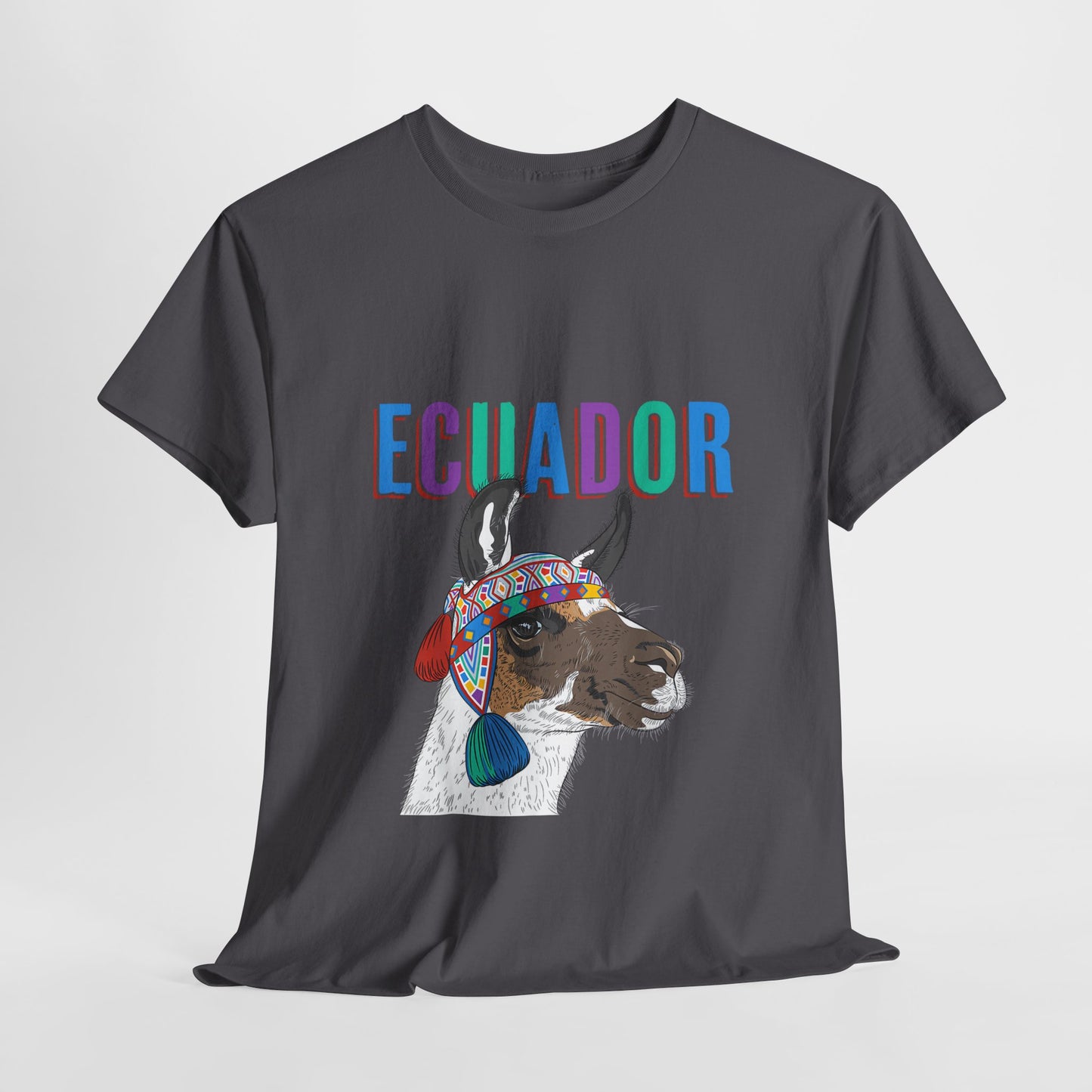 Ecuador Llama Tee, Unisex Heavy Cotton Tee, Ecuadorian Culture Shirt, Travel Gift, Ethnic Wear, Animal Lover T-Shirt