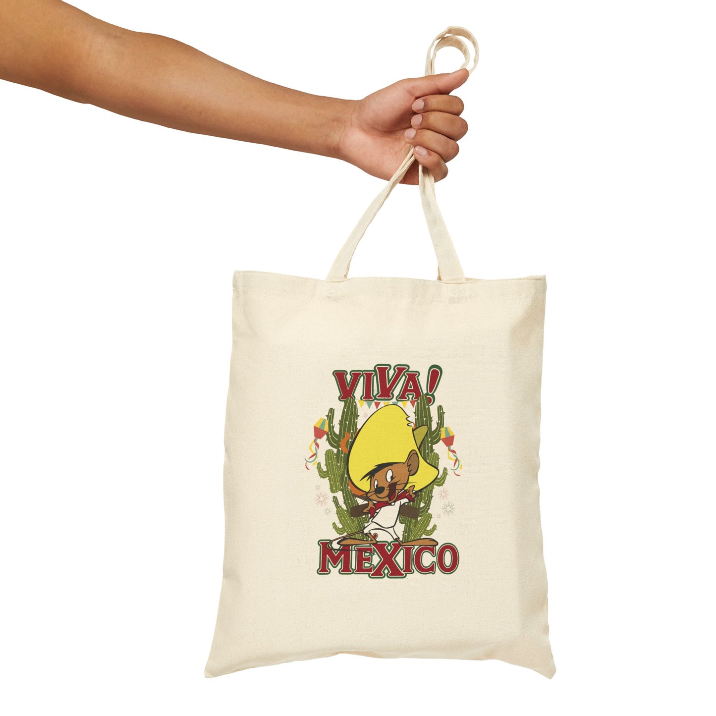 Viva Mexico Cotton Canvas Tote Bag | Eco-Friendly Travel, Shopping, Beach Bag, Gift for Fiesta Lovers
