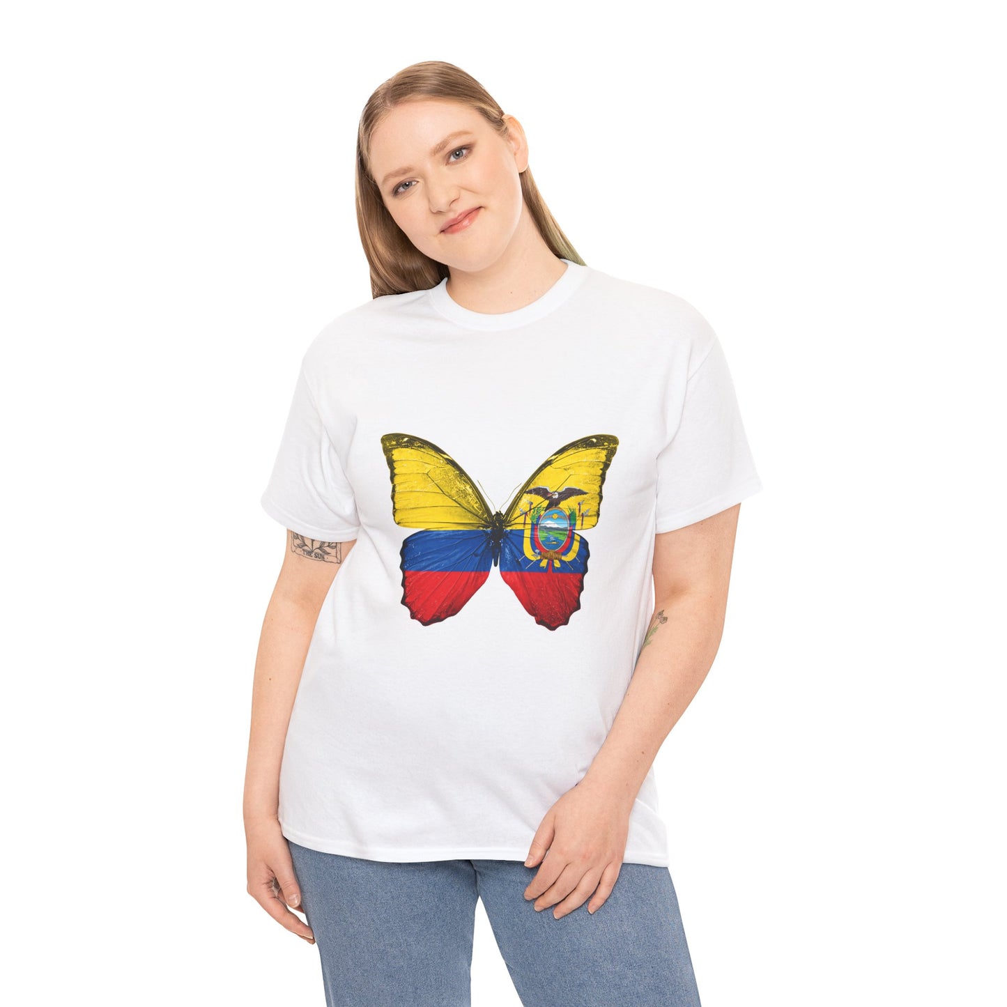 Ecuador Butterfly Tee, Unisex Cotton Shirt, Eco-Friendly Gift, Travel Souvenir, Nature Lover Apparel, Festival Wear, Spring Fashion