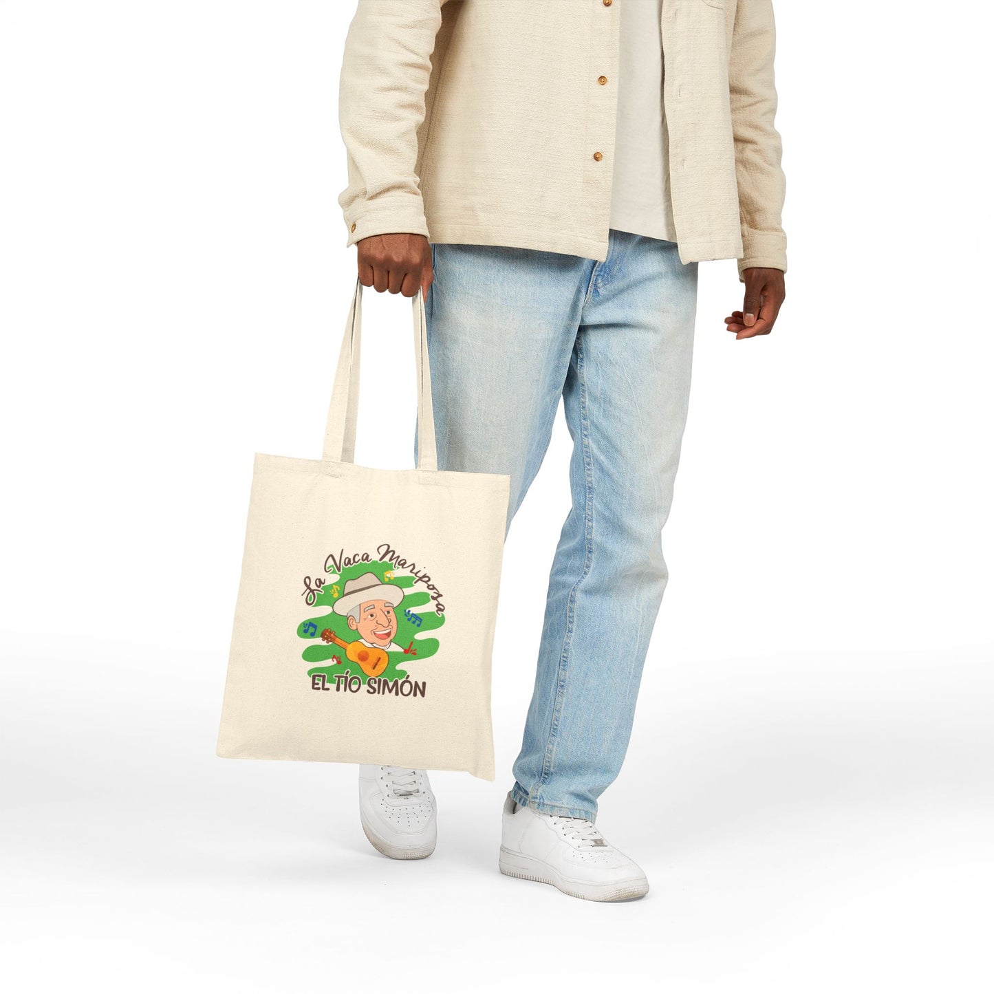 El Tío Simón Cotton Tote Bag - Eco-Friendly, Reusable Shopping Bag, Grocery Tote, Gift for Teachers, Perfect for Festivals