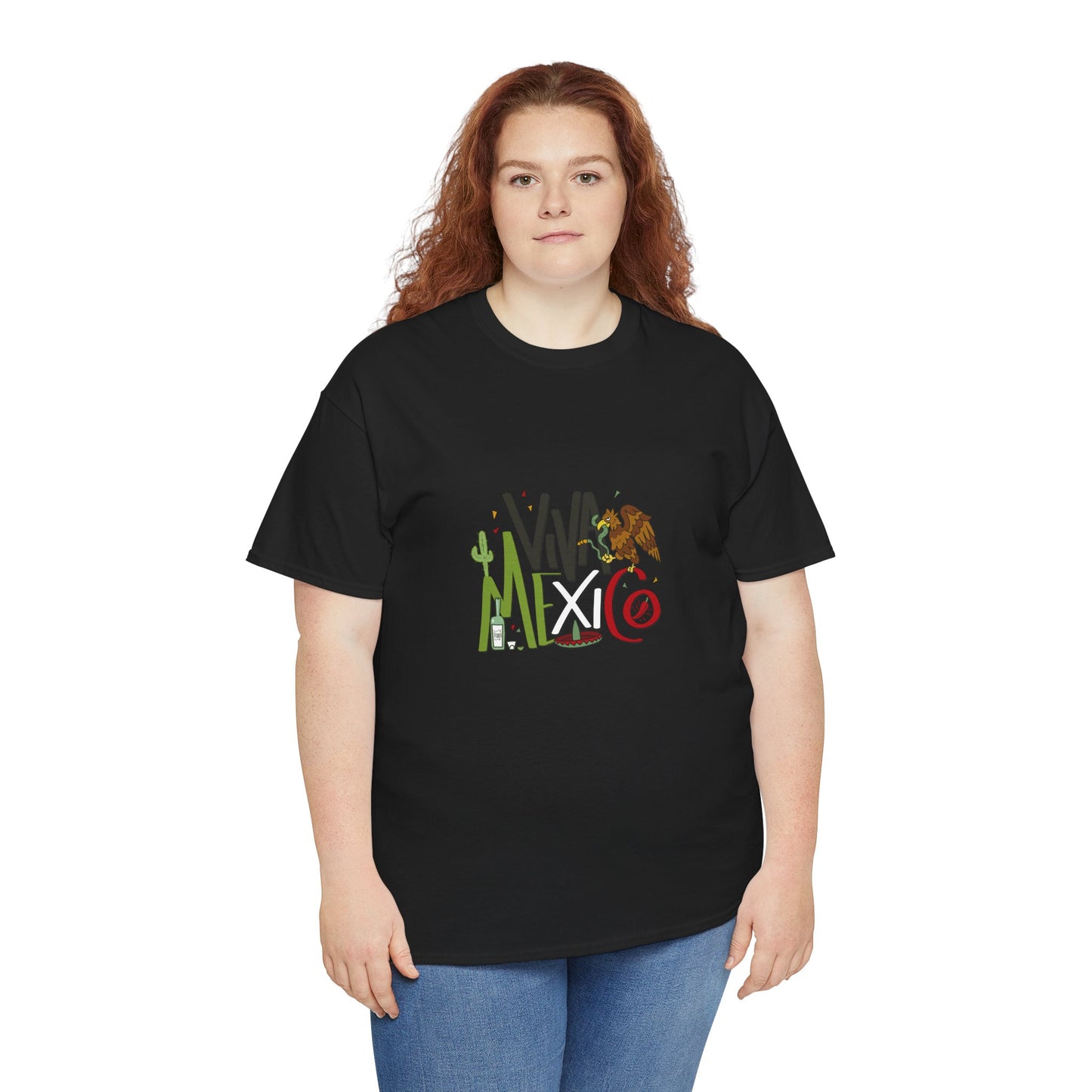 Viva Mexico Tee | Unisex Heavy Cotton T-Shirt, Travel Souvenir, Festival Wear, Cultural Celebration, Gifts for Her/Him