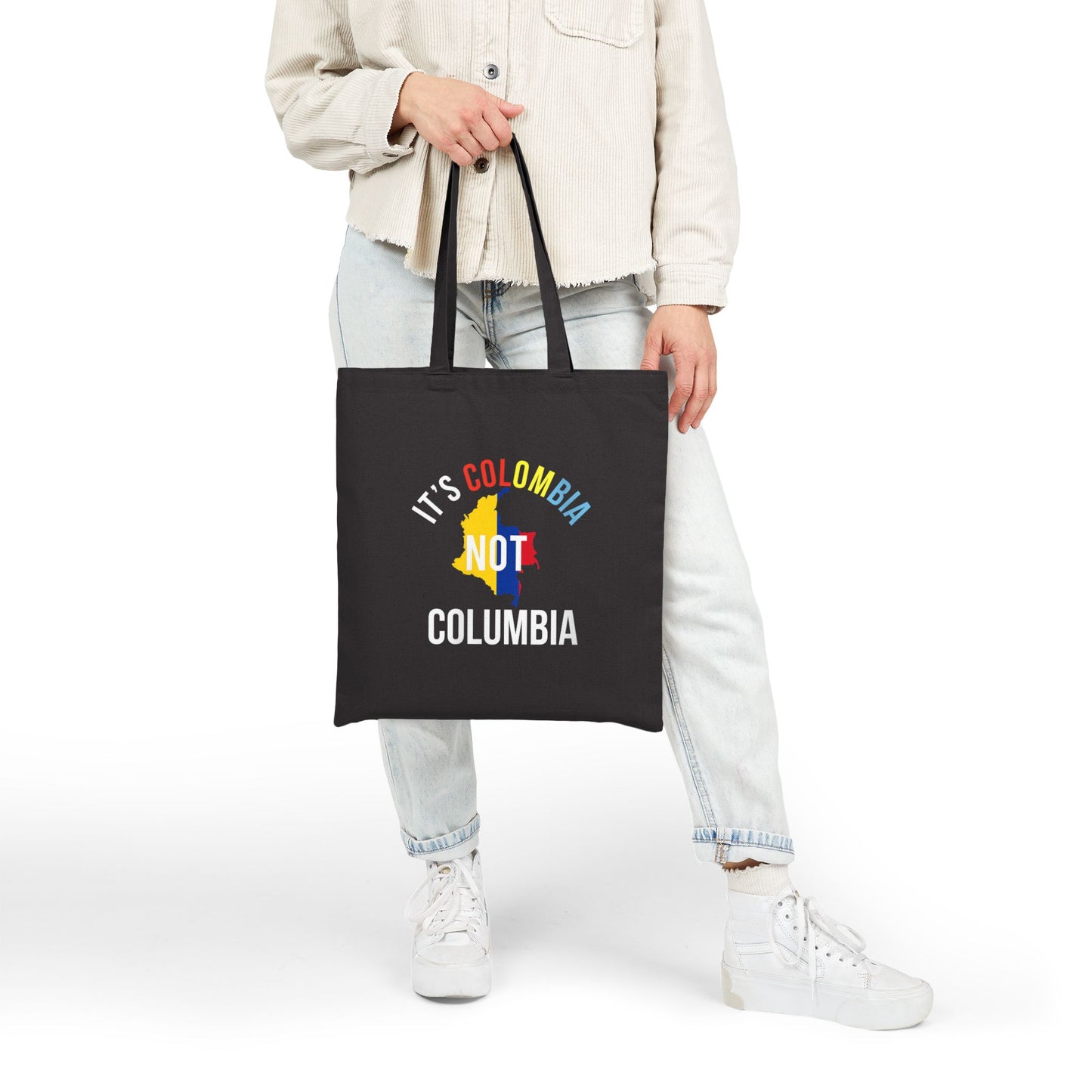 Colombia Pride Tote Bag - Eco-Friendly Canvas, Reusable Grocery Bag, Travel Tote, Gift for Colombians, Language Awareness