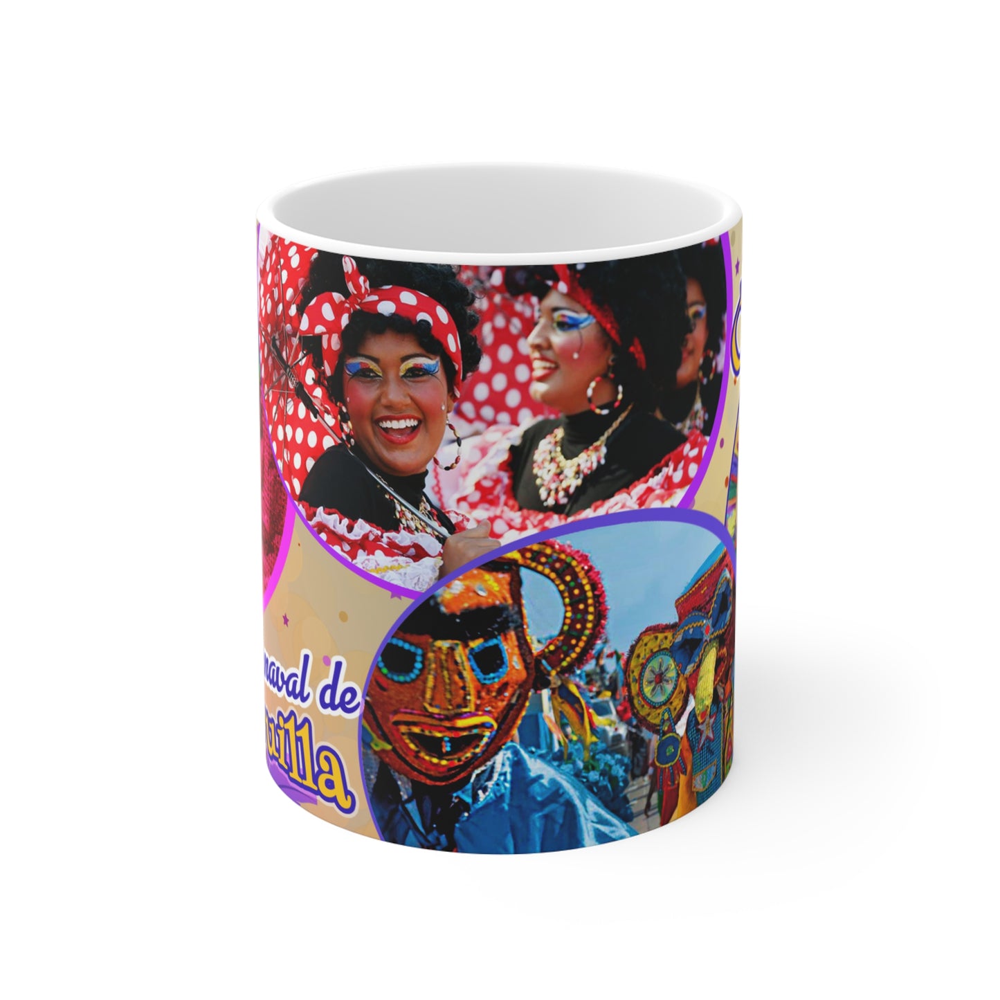 Vibrant Barranquilla Carnival Mug, Colorful Celebration Coffee Cup, Festival Gift, Unique Souvenir, Colombian Coffee