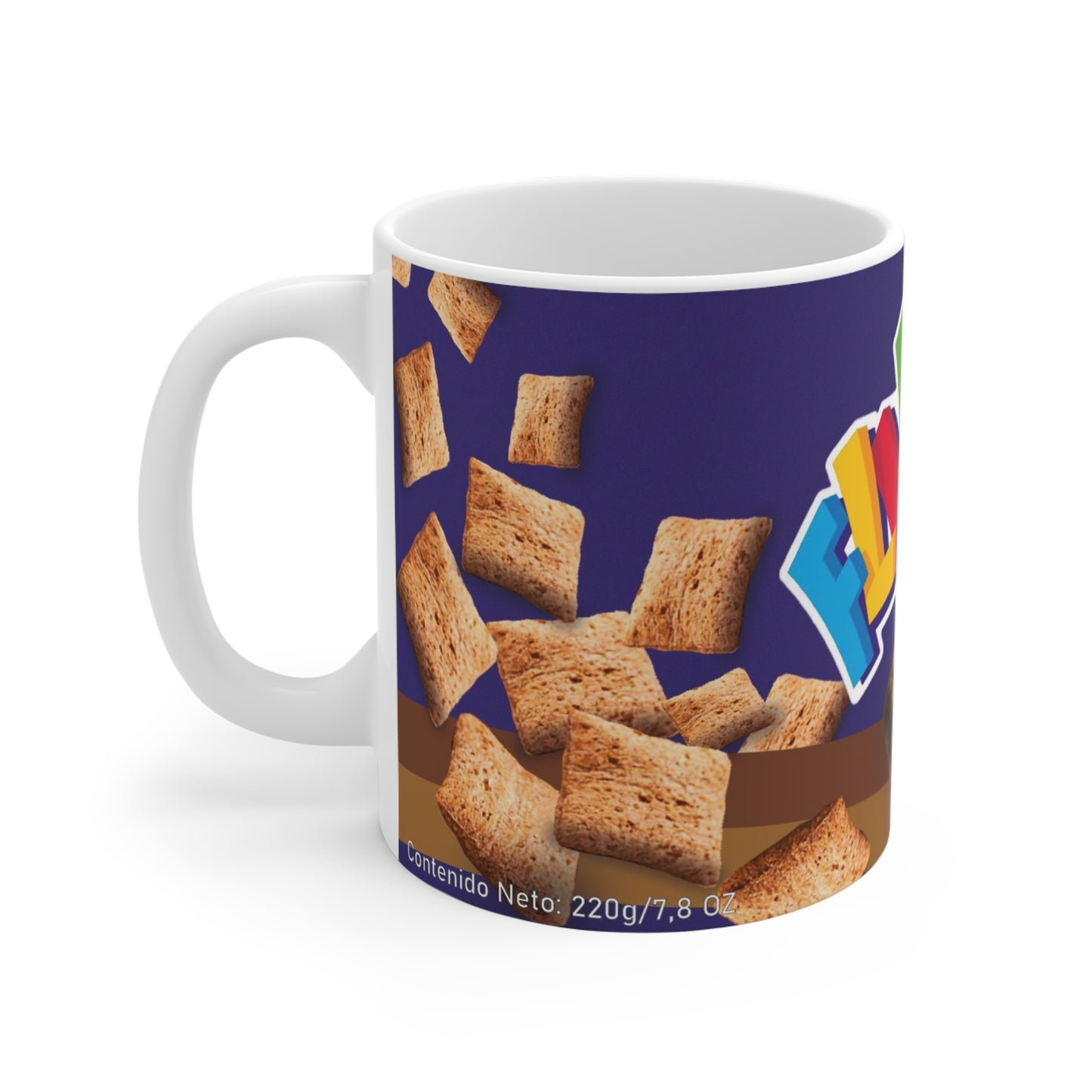 Colorful Flaps Cereal Mug, Fun Breakfast Gift, Coffee Cup, Snack Lover's Mug, Unique Kitchen Decor, Retro Breakfast Vibe, Taza Venezuela