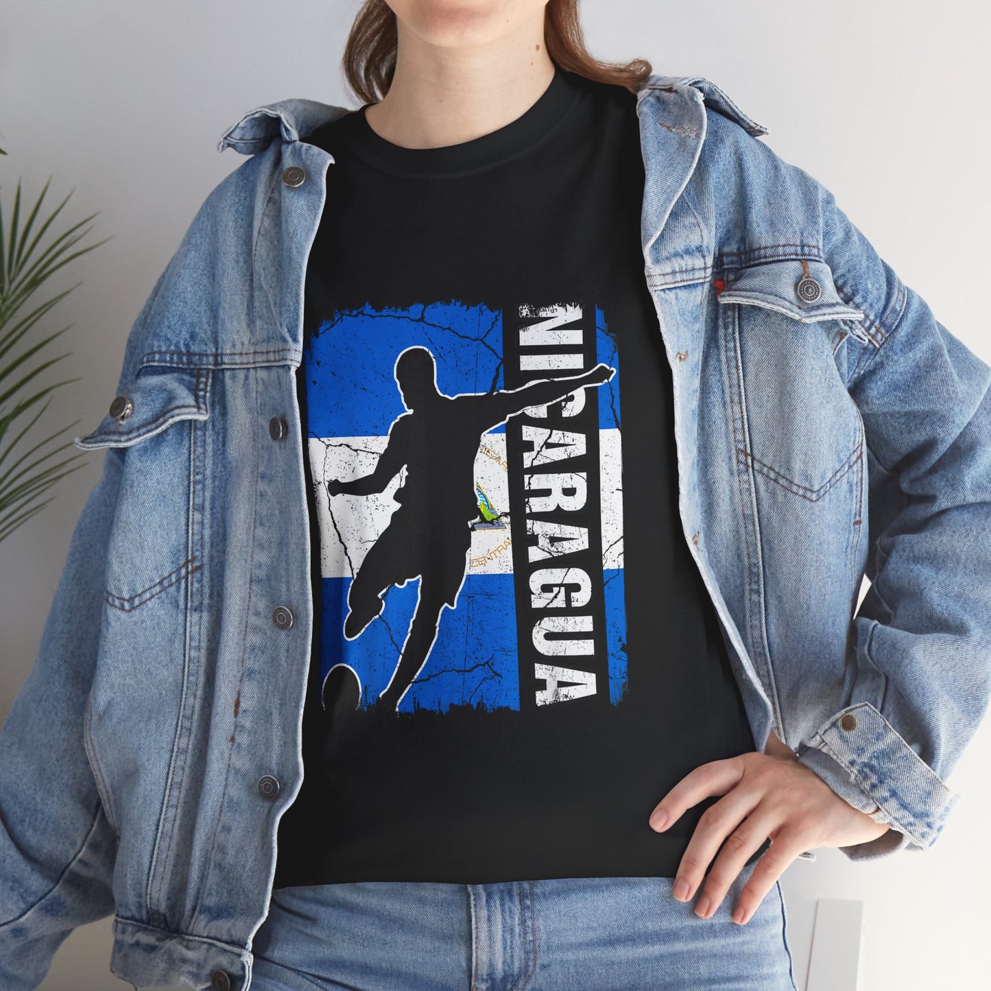 Nicaragua Soccer Unisex Heavy Cotton Tee, Casual T-Shirt, Sportswear, Gift for Soccer Fans, Travel Souvenir