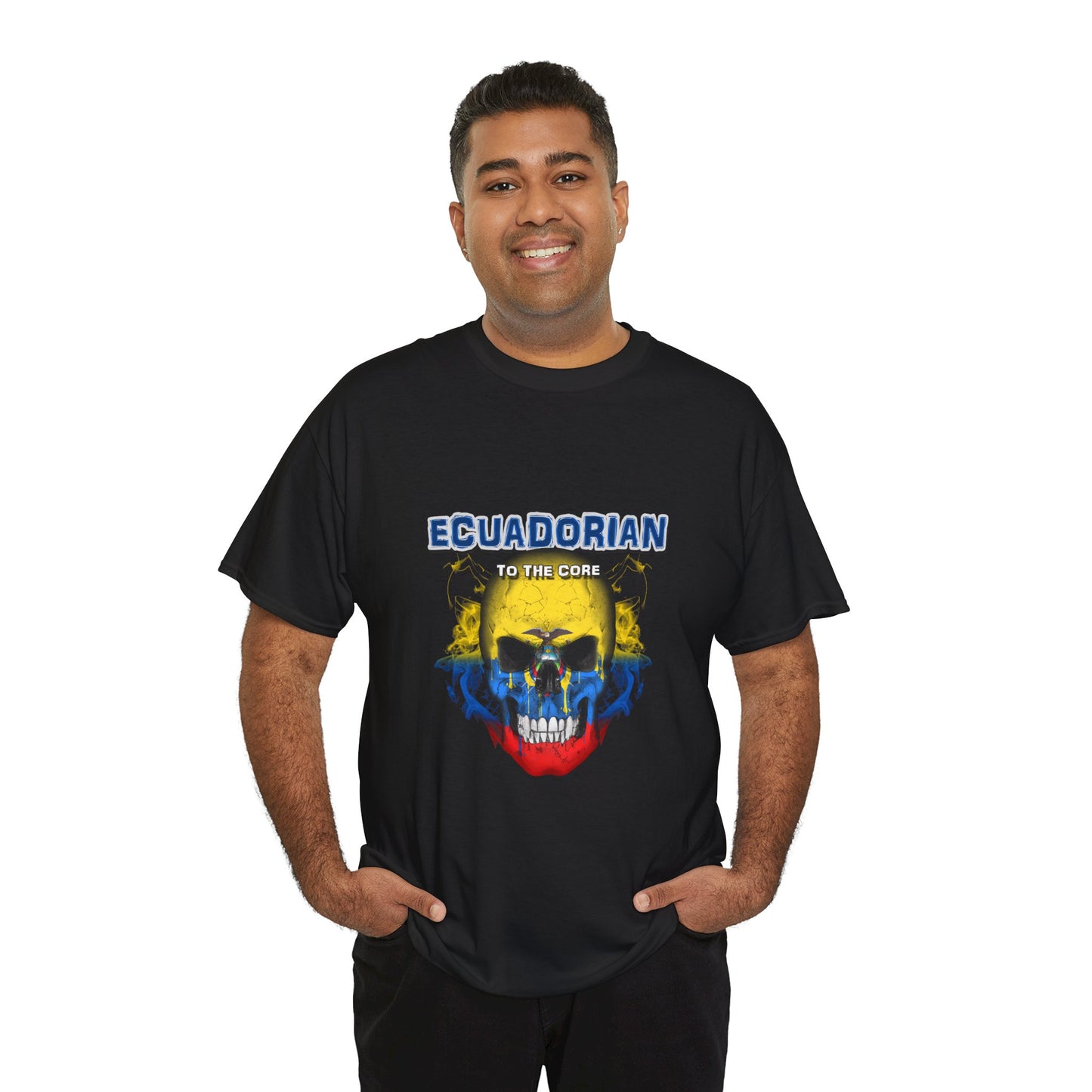 Ecuadorian Skull Tee - Unisex Heavy Cotton T-Shirt, Ecuador Pride Shirt, Skulls Design, Gift for Ecuadorians, Casual Wear, Unique Tee