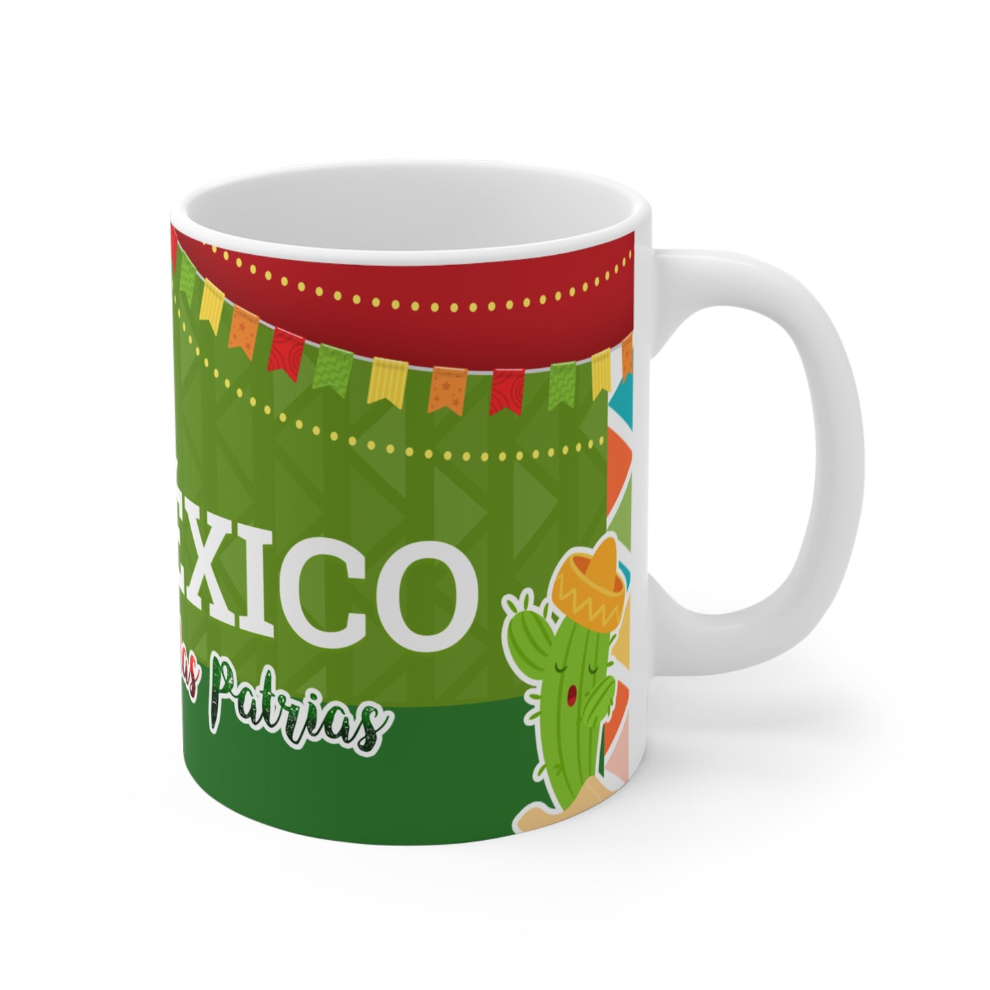 Fiesta Cactus Mug | Celebrate Mexico, Funny Drinkware, Gift for Her, Fiestas Patrias, Colorful Ceramic Cup, Taza México