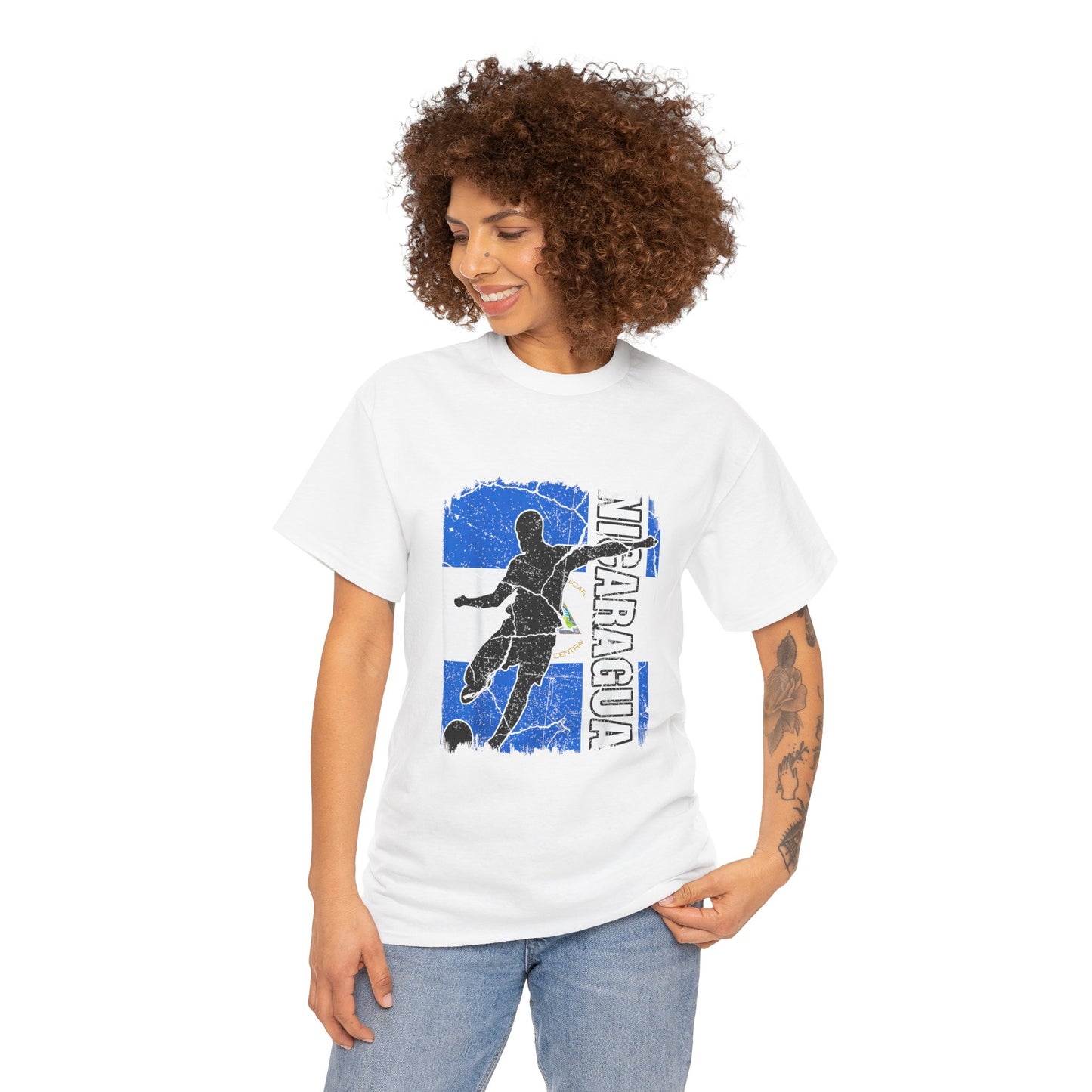 Nicaragua Soccer Unisex Heavy Cotton Tee, Casual T-Shirt, Sportswear, Gift for Soccer Fans, Travel Souvenir
