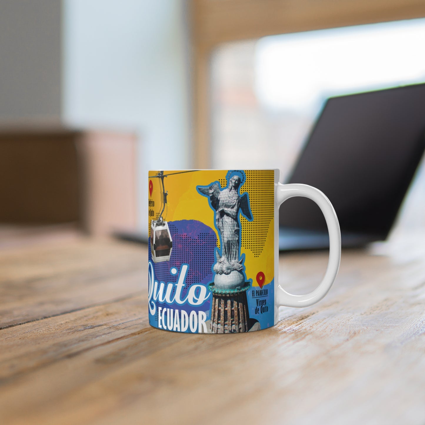 Ecuadorian Cityscape Coffee Mug, Travel Gift, Souvenir Mug, Quito Decor, National Pride, Unique Beverage Cup, Taza Ecuador