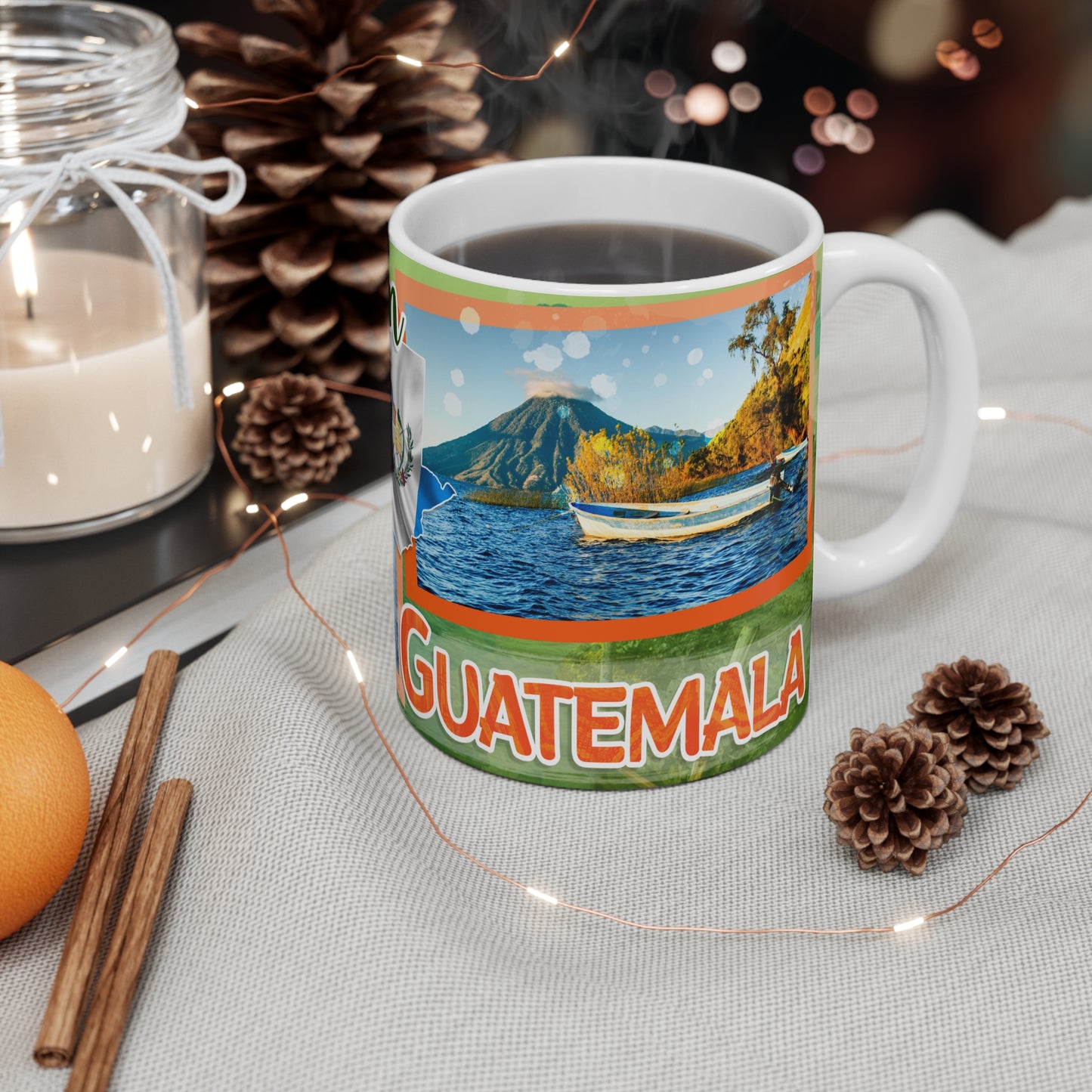 Atitlán Lake Mug, Guatemalan Coffee Cup, Travel Souvenir, Nature Lover Gift, Lake Atitlán Decor, Scenic Drinkware, Taza Guatemala