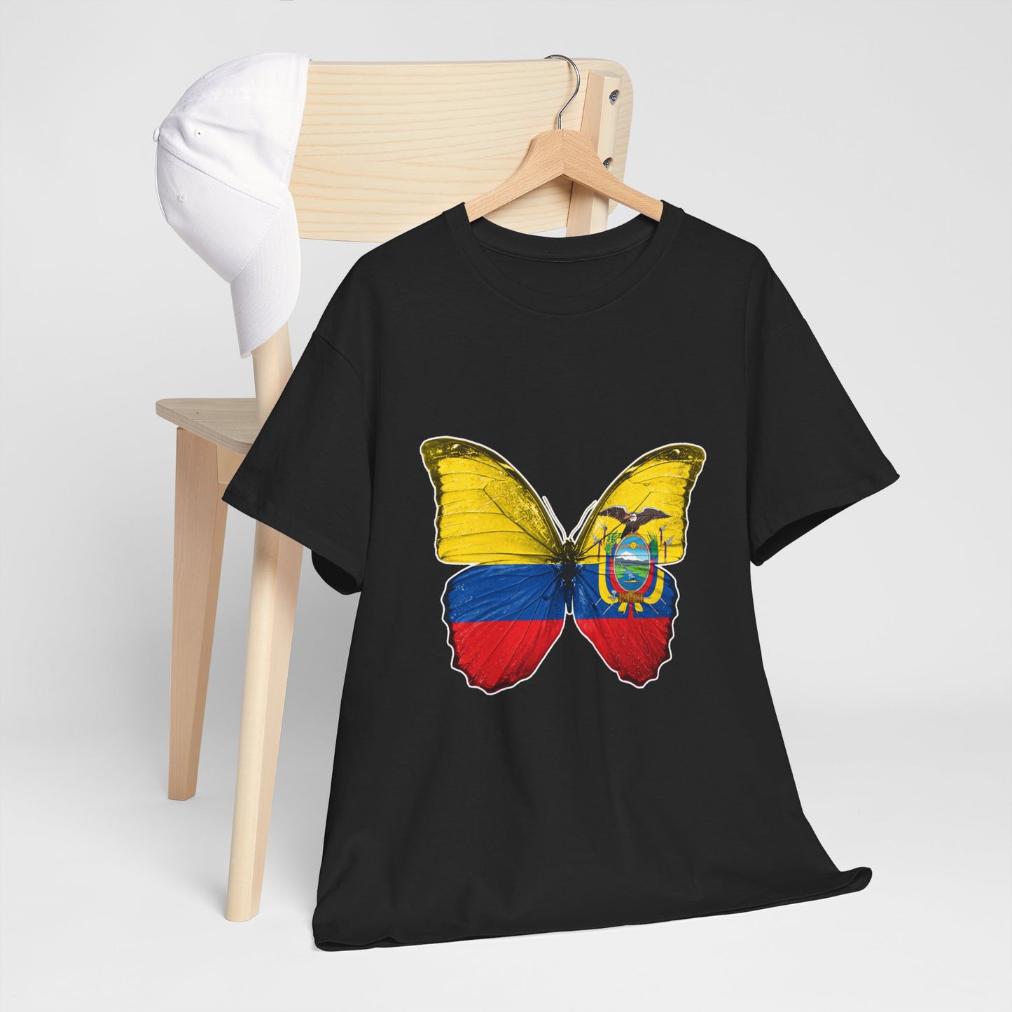Ecuador Butterfly Tee, Unisex Cotton Shirt, Eco-Friendly Gift, Travel Souvenir, Nature Lover Apparel, Festival Wear, Spring Fashion